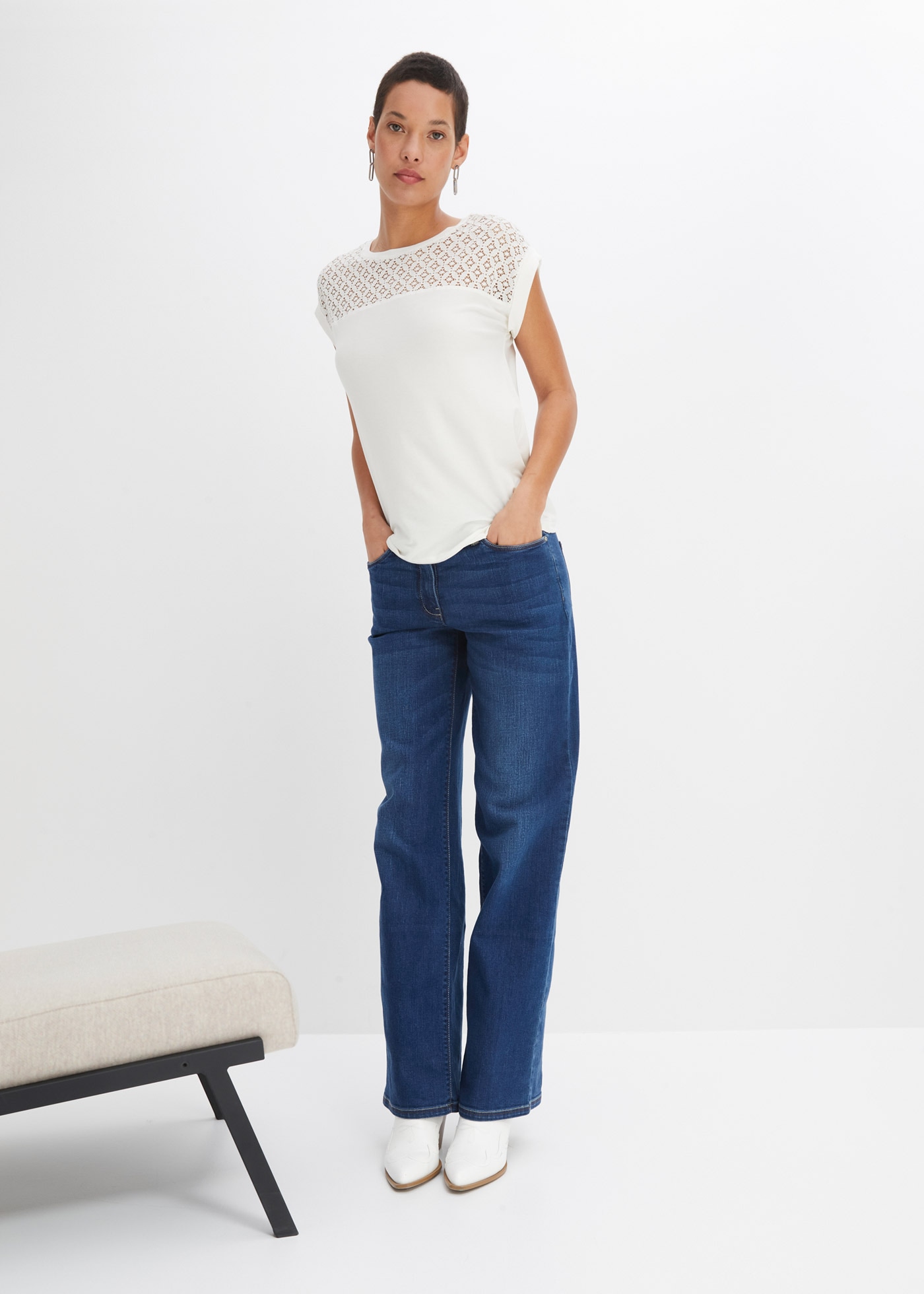 bonprix T-Shirt »Shirt aus Viskose-Mix« Shirt aus Viskose-Mix