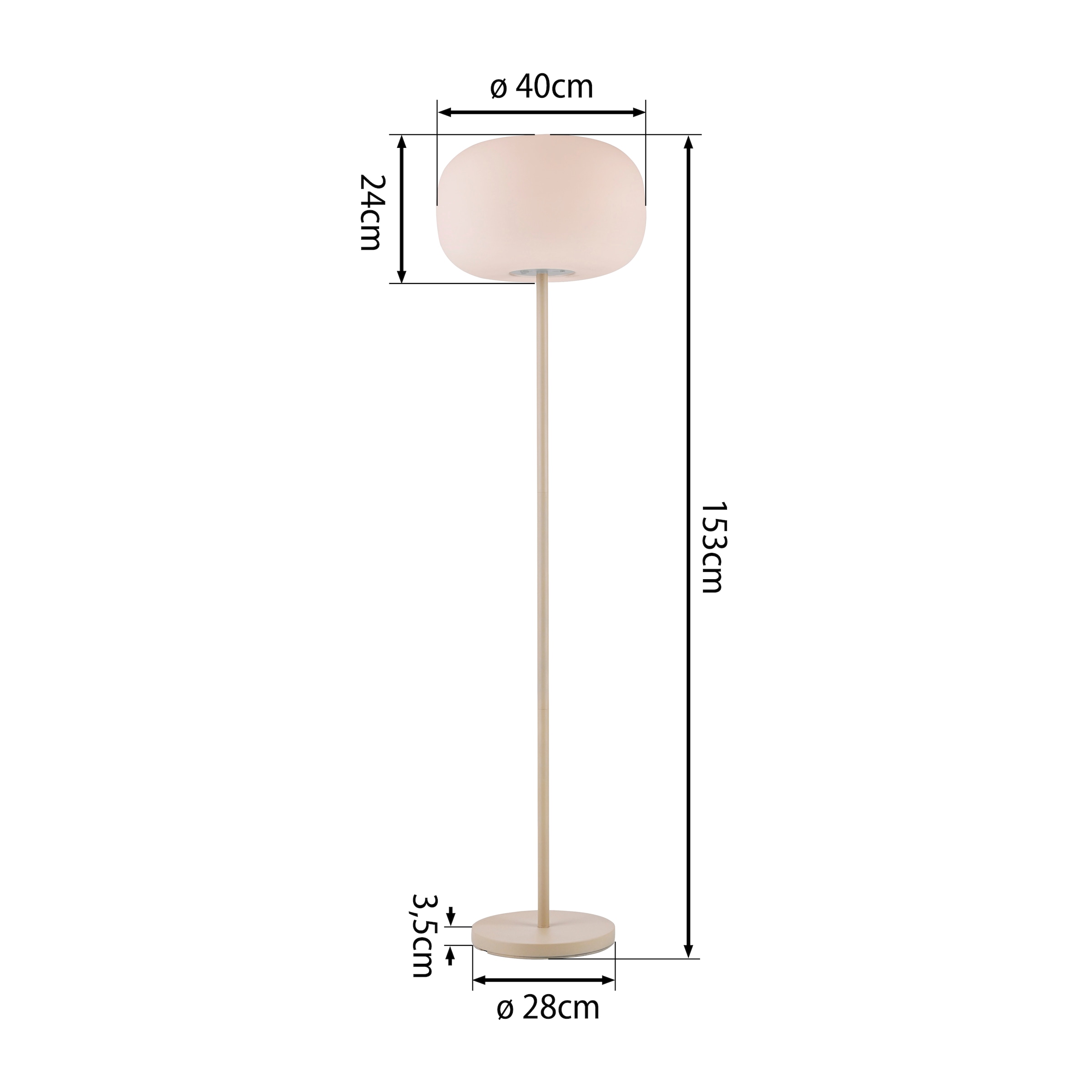 SCHÖNER WOHNEN-Kollektion LED Außen-Stehlampe »LUMARA« LED-Board 1 Stk. Warmweiß Kabellose Akku-Lampe, dimmbar, IP54, Macchiato – für innen & außen
