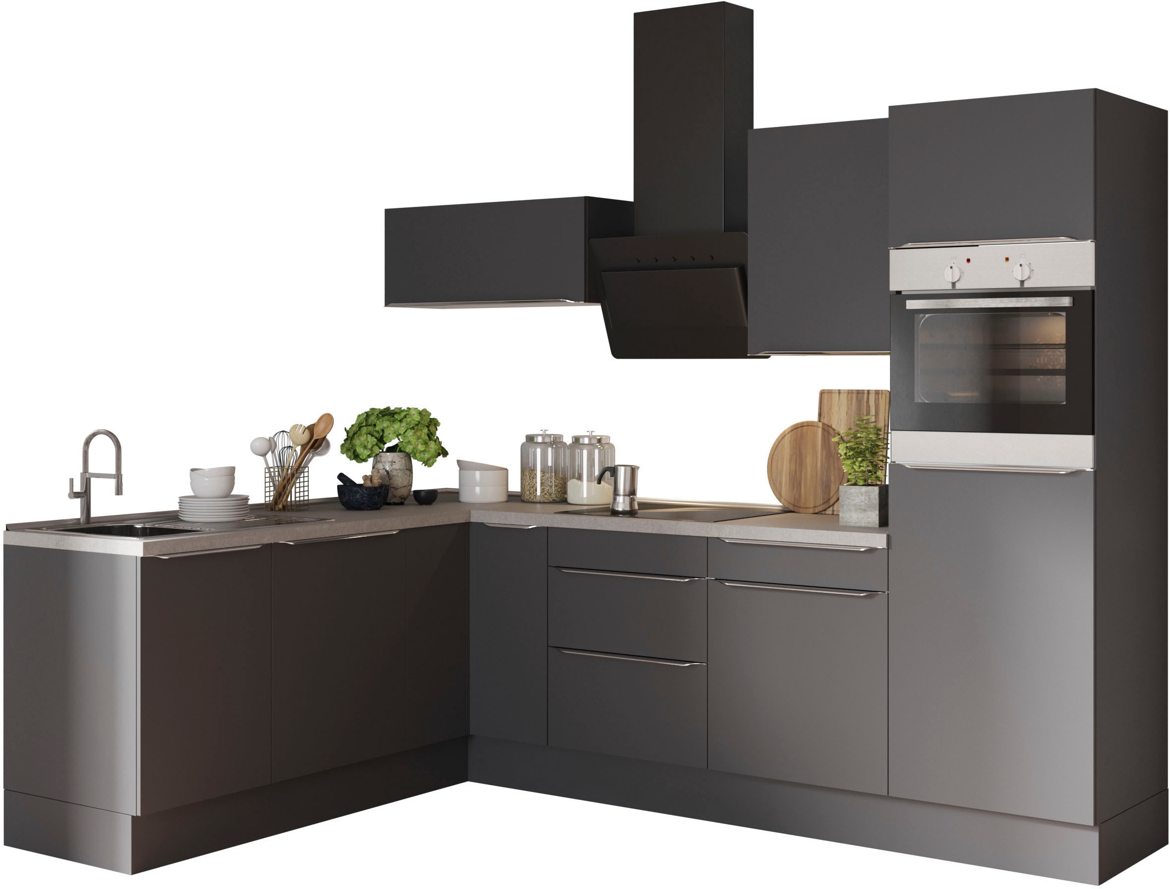 OPTIFIT Winkelküche "Aken Stellbreite 270x200 cm", wahlweise mit E-Geräten günstig online kaufen
