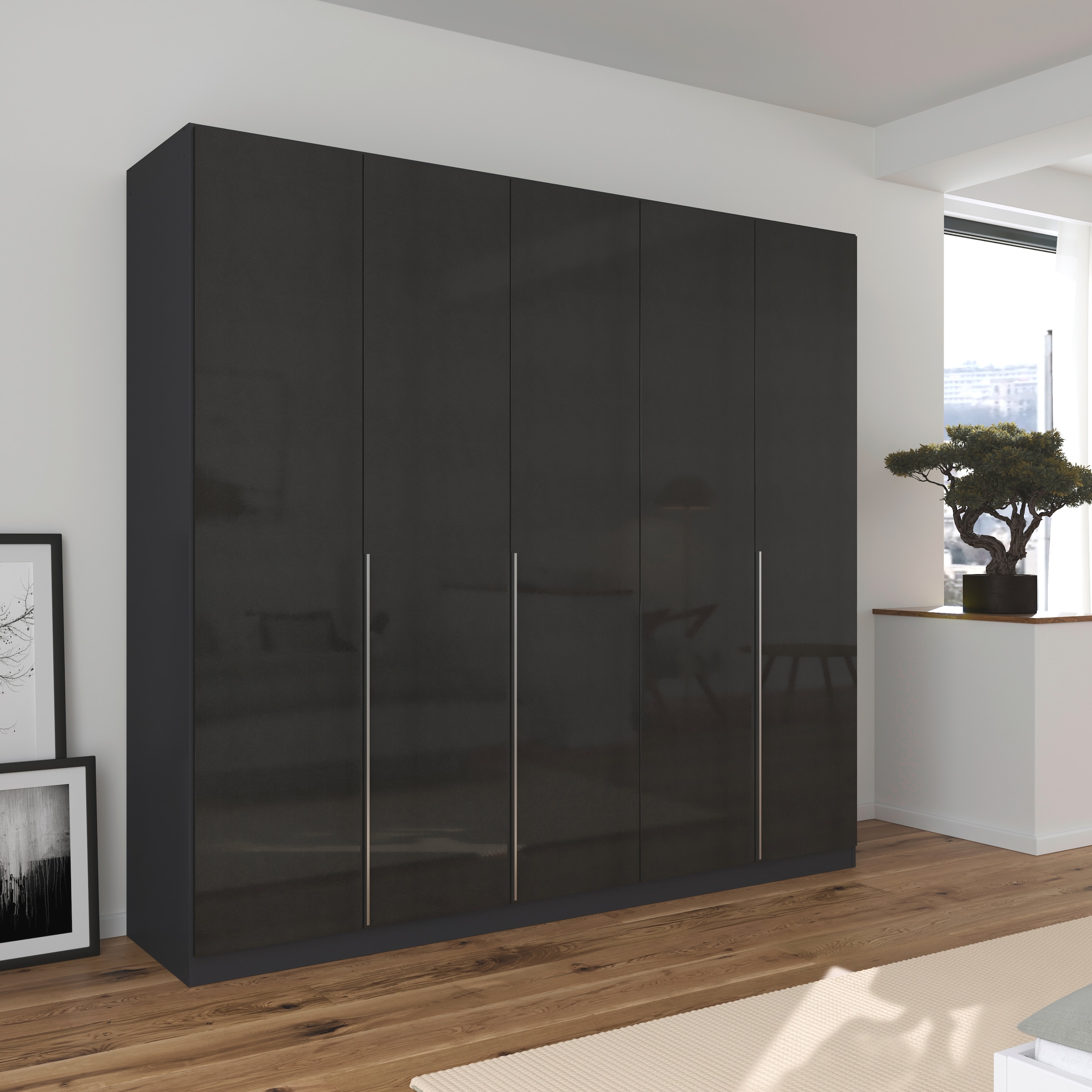 rauch Drehtürenschrank »Kleiderschrank Schrank Garderobe AGORDO TOPSELLER Schlafzimmer«, (in zwei Griff-Farben mit Dekor- oder Hochglanzfront), durchdachte Innenausstattung, in 6 Breiten und 2 Höhen MADE IN GERMANY
