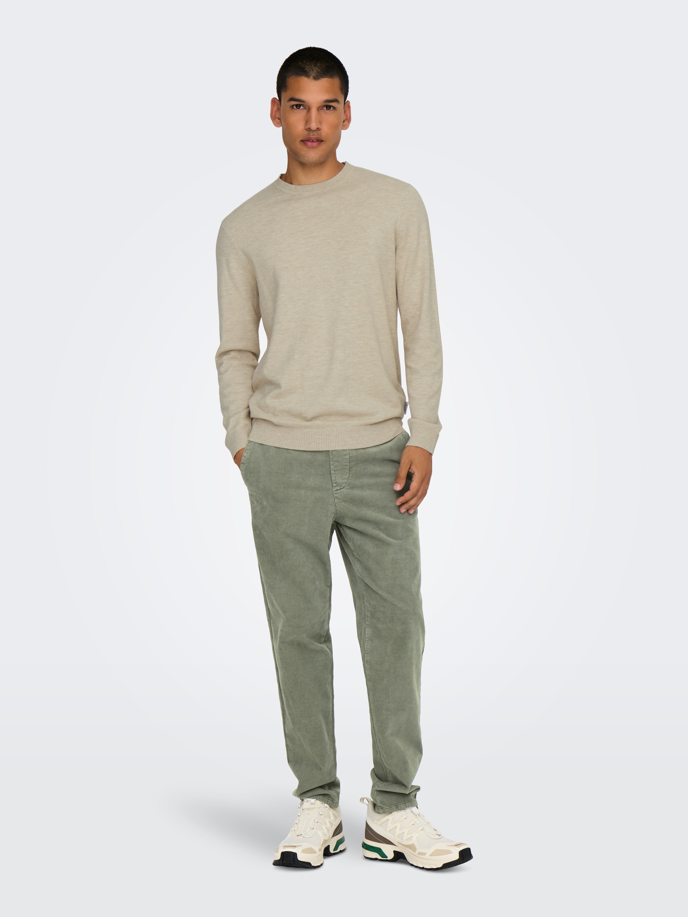 ONLY & SONS Strickpullover »ONSLOUI REG 12 MEL CREW KNIT NOOS«