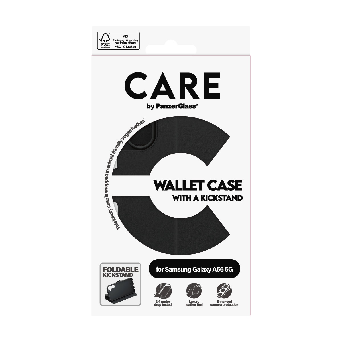 CARE by PanzerGlass Handyhülle »Feature Wallet Case w. Kickstand Samsung Galaxy A56 5G«, Samsung Galaxy A56 5G, Backcover, Schutzhülle, Handyschutzhülle, Case, Schutzcase, stoßfest