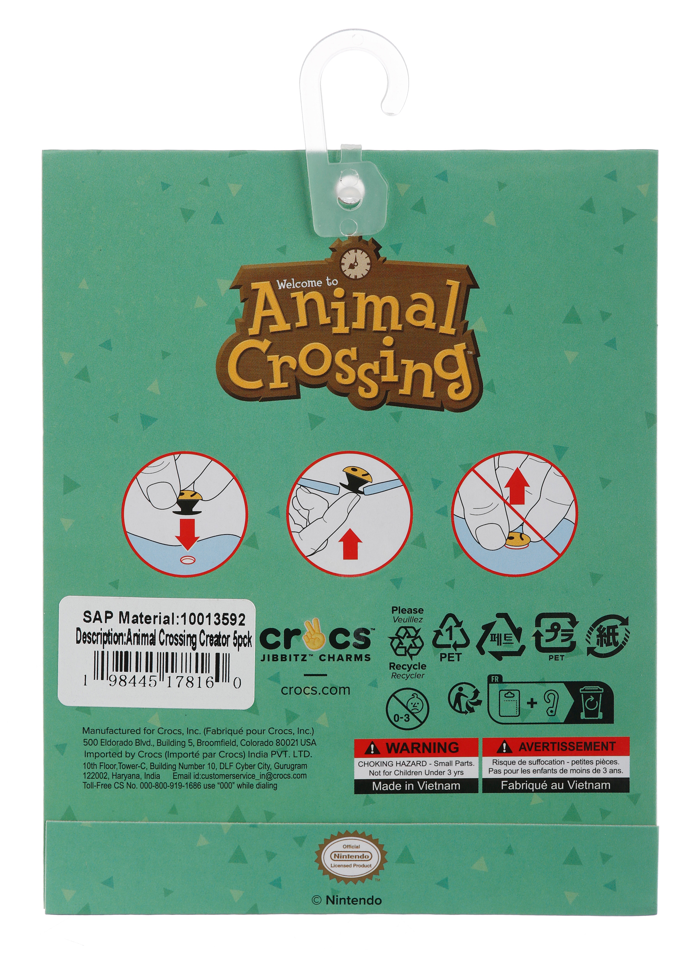 Crocs Schuhanstecker »Jibbitz™ Animal Crossing« Set, Kein Spielzeug. Nicht für Kinder unter 3 Jahren geeignet, 5 Stk. tlg. Anstecker mit Animal Crossing Motiven