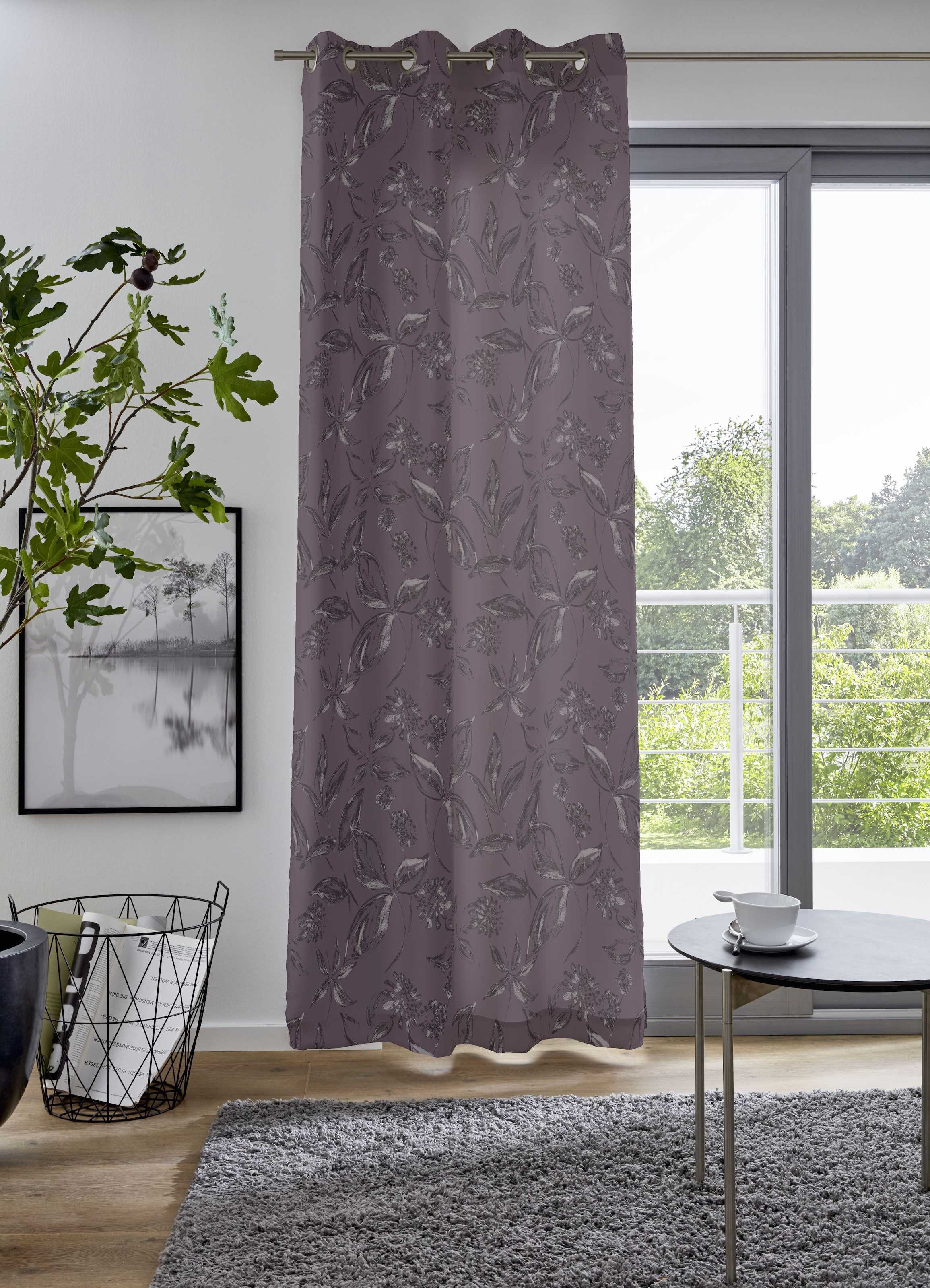 my home "FLOWER" Ösen 1 Stk. tlg. Maß: 135 x 235cm, monochrom, in verschied günstig online kaufen