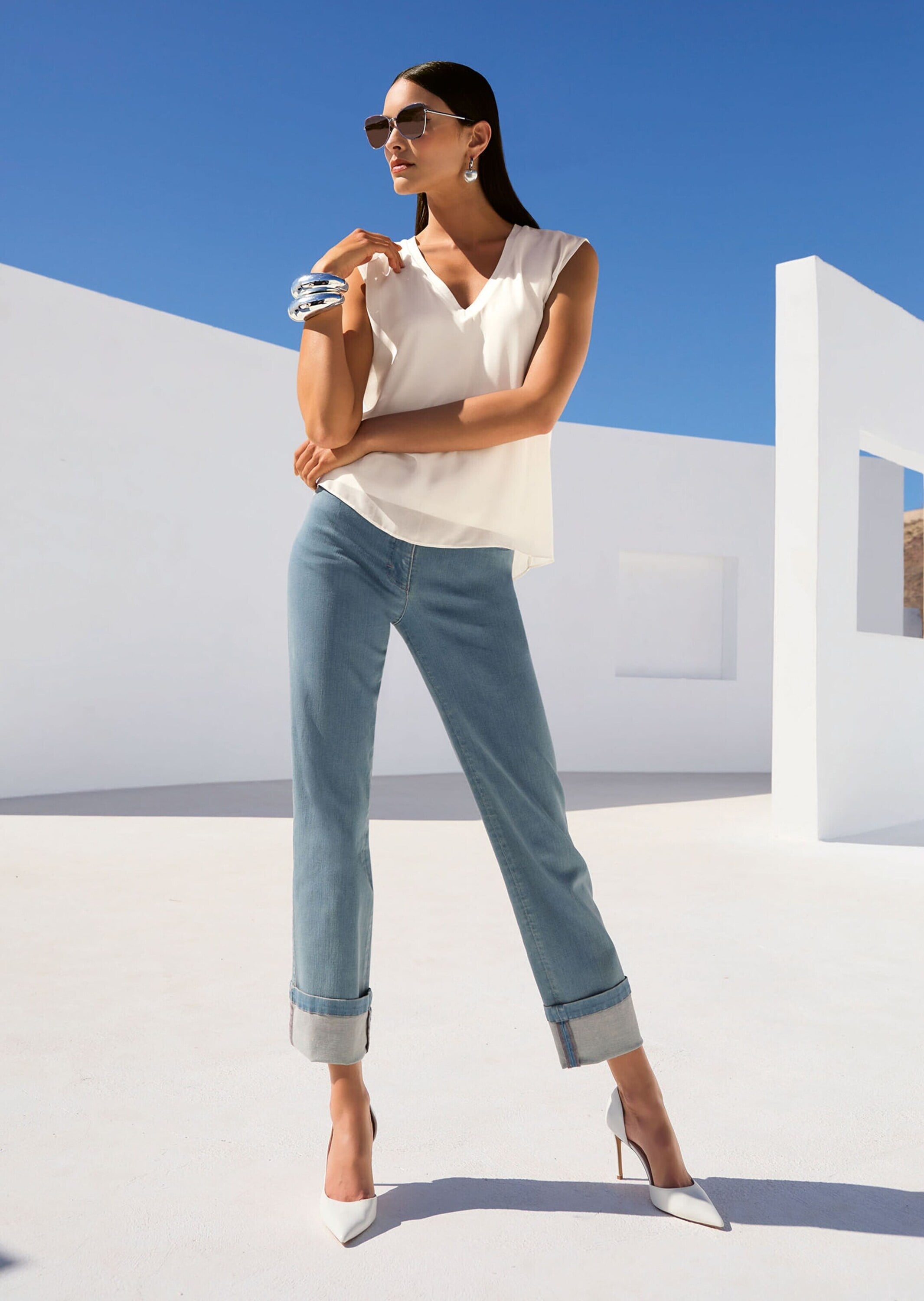 MADELEINE Blusentop »Blusentop Langes Blusentop im Layer-Look«