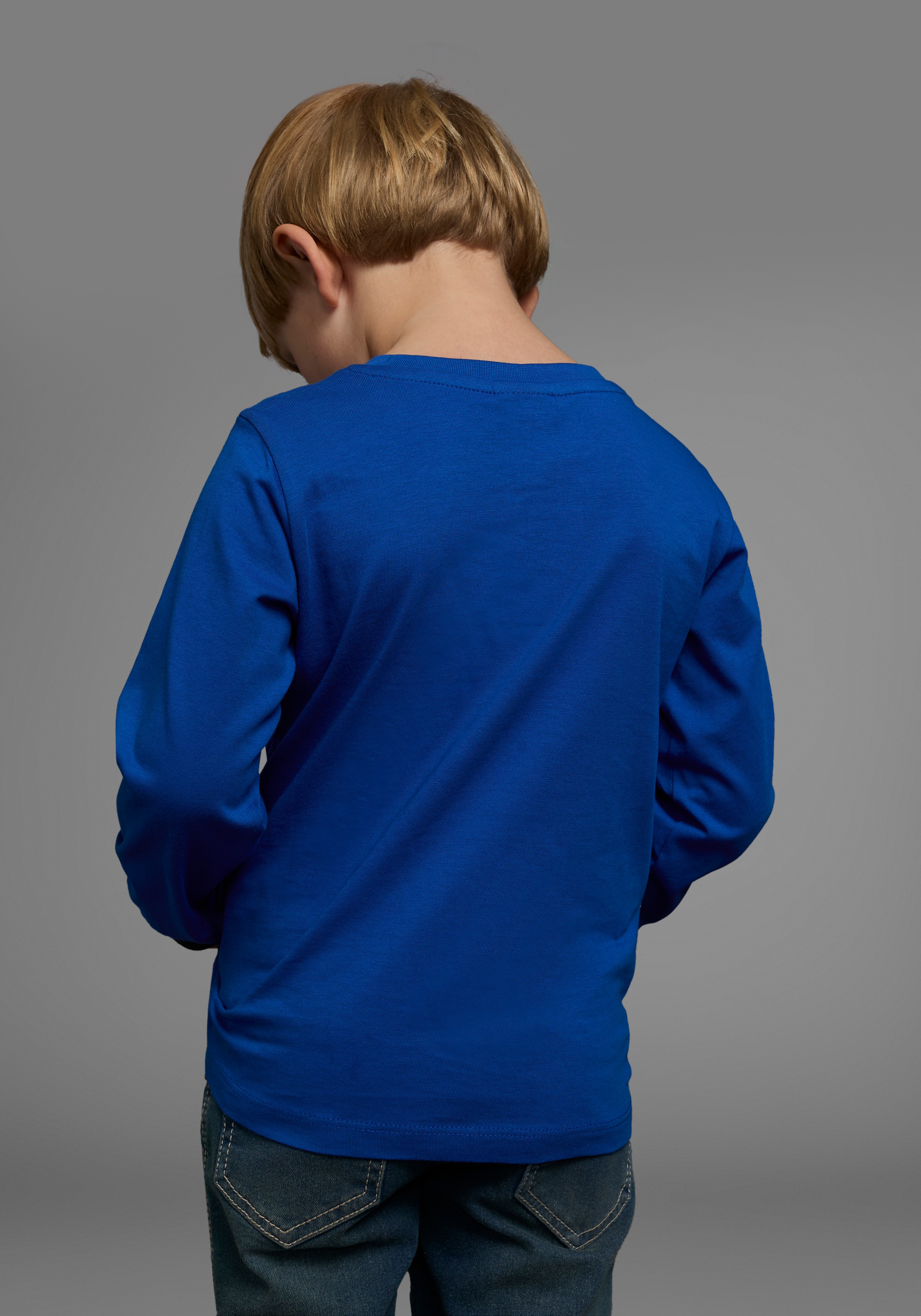 Thumbnail - KIDSWORLD Langarmshirt "POLIZEI" Langarm, Basic-Passform, bedruckt, Rundhalsausschnitt