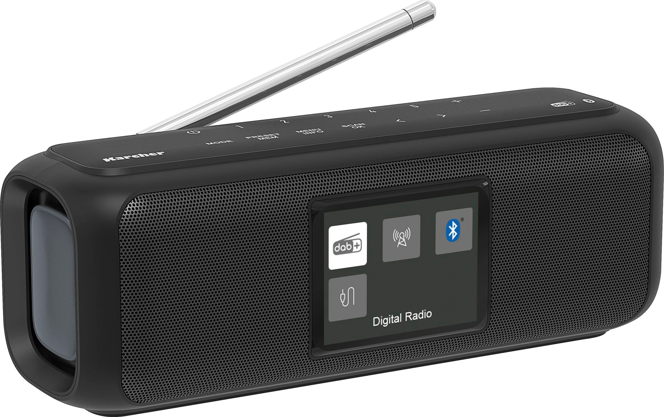 KARCHER Digitalradio (DAB+) "DAB Go Bluetooth Lautsprecher", B:19,1cm H:7,2cm T:7cm, schwarz, Radios, Bluetooth-Speaker mit Trageschlaufe, Bluetooth,