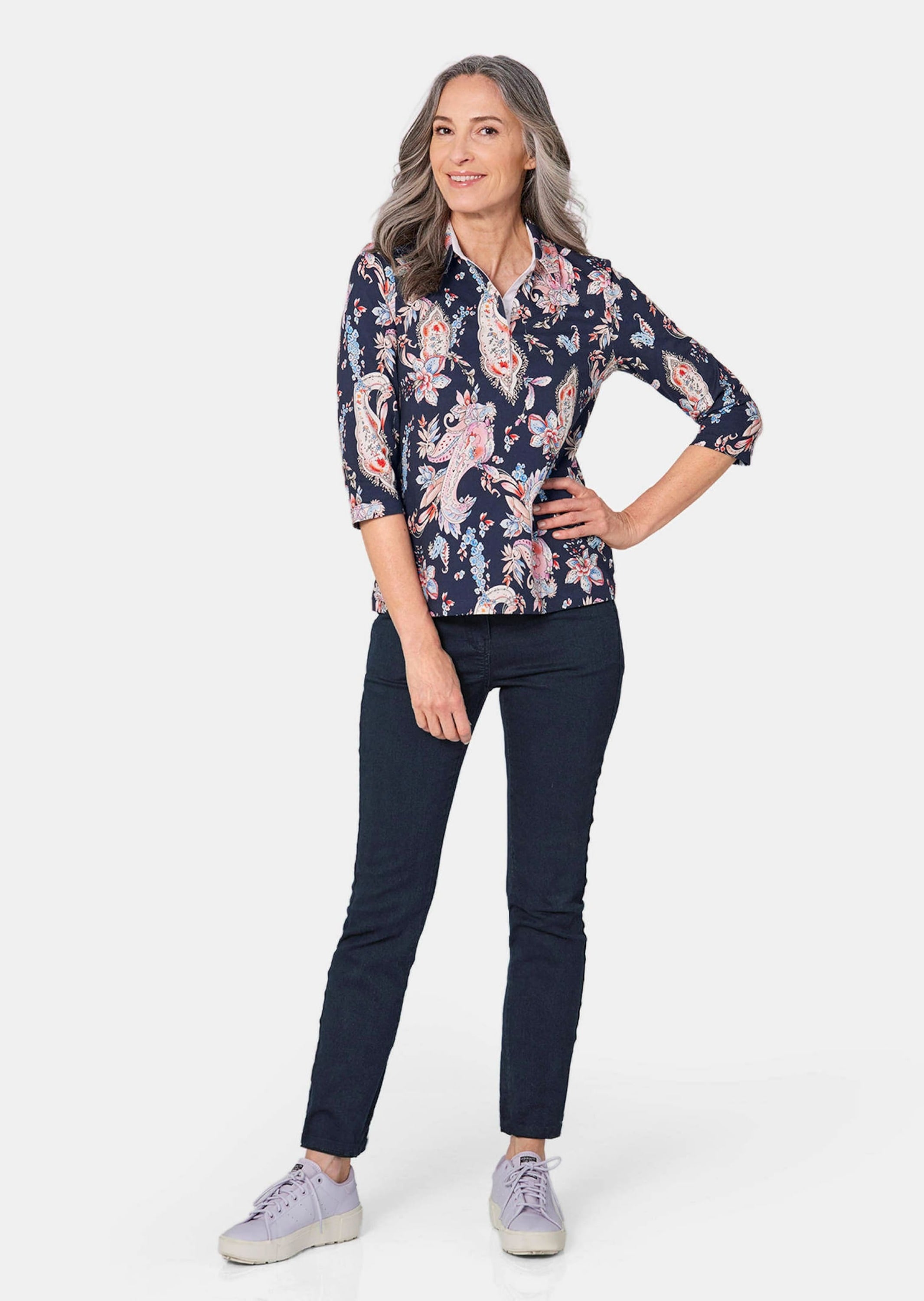 GOLDNER Poloshirt »Pikee-Druckpoloshirt«