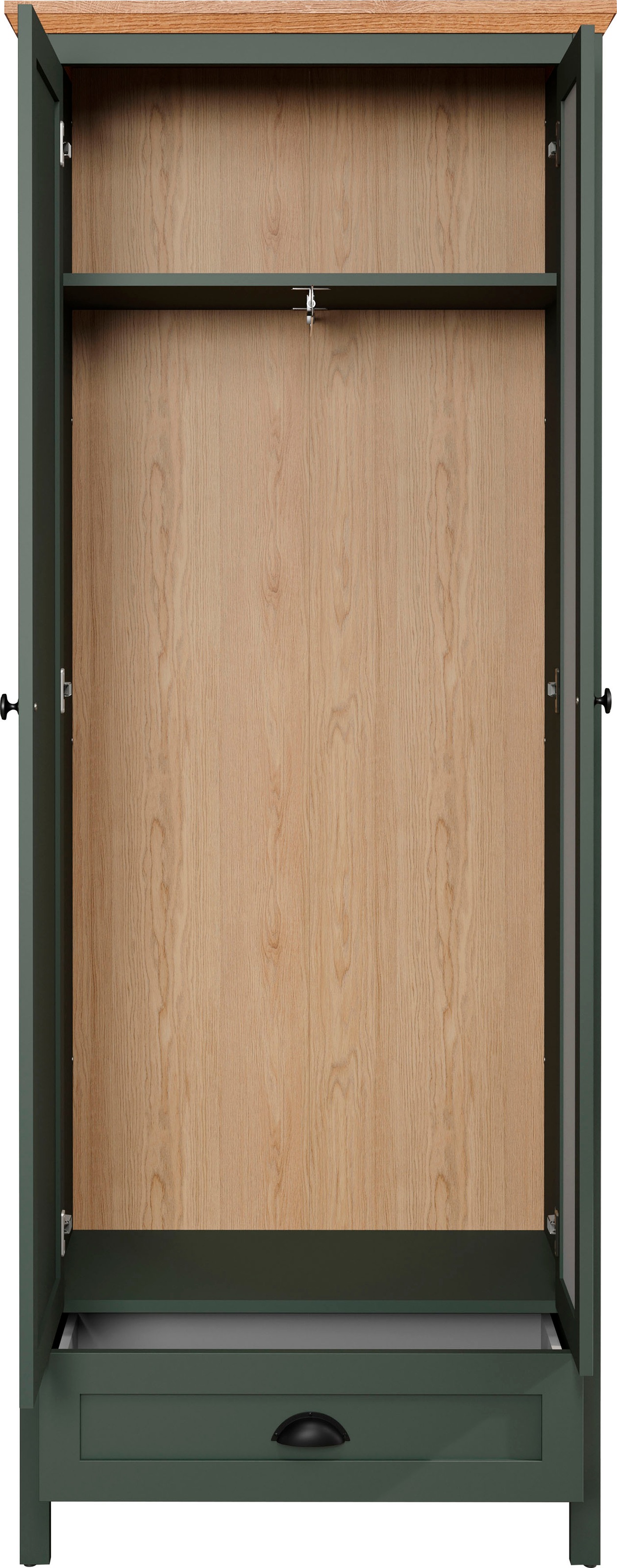 Home affaire Garderobenschrank »Vienna« 1 Stk. tlg. Garderobenschrank, 2 Türen, 1 Schubkasten & Vollauszug 77/39/198 cm