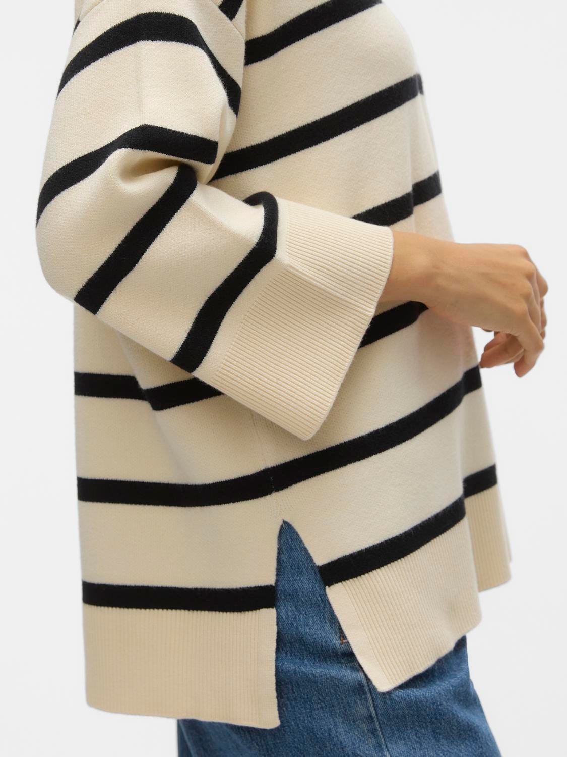 Vero Moda V-Ausschnitt-Pullover »VMSABA 3/4 V-NCK STRIPE PULLOVER GA NOOS«