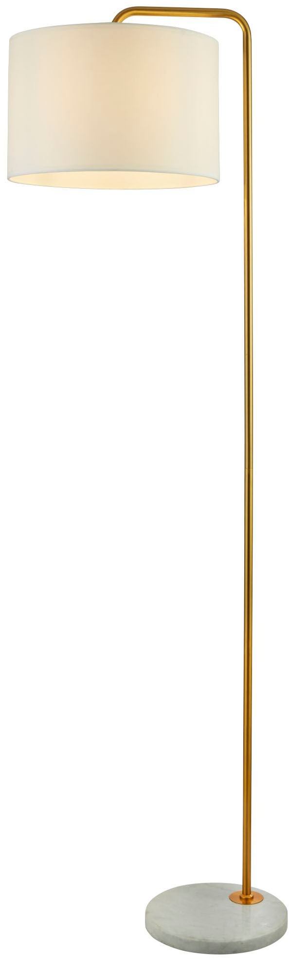 SEARCHLIGHT Stehlampe "Gallow Floor Lamp - Antique Gold, Marble Base & White Shade", 1, H: 155cm, 1 Stk., weiß, Wohnzimmer, Leuchten