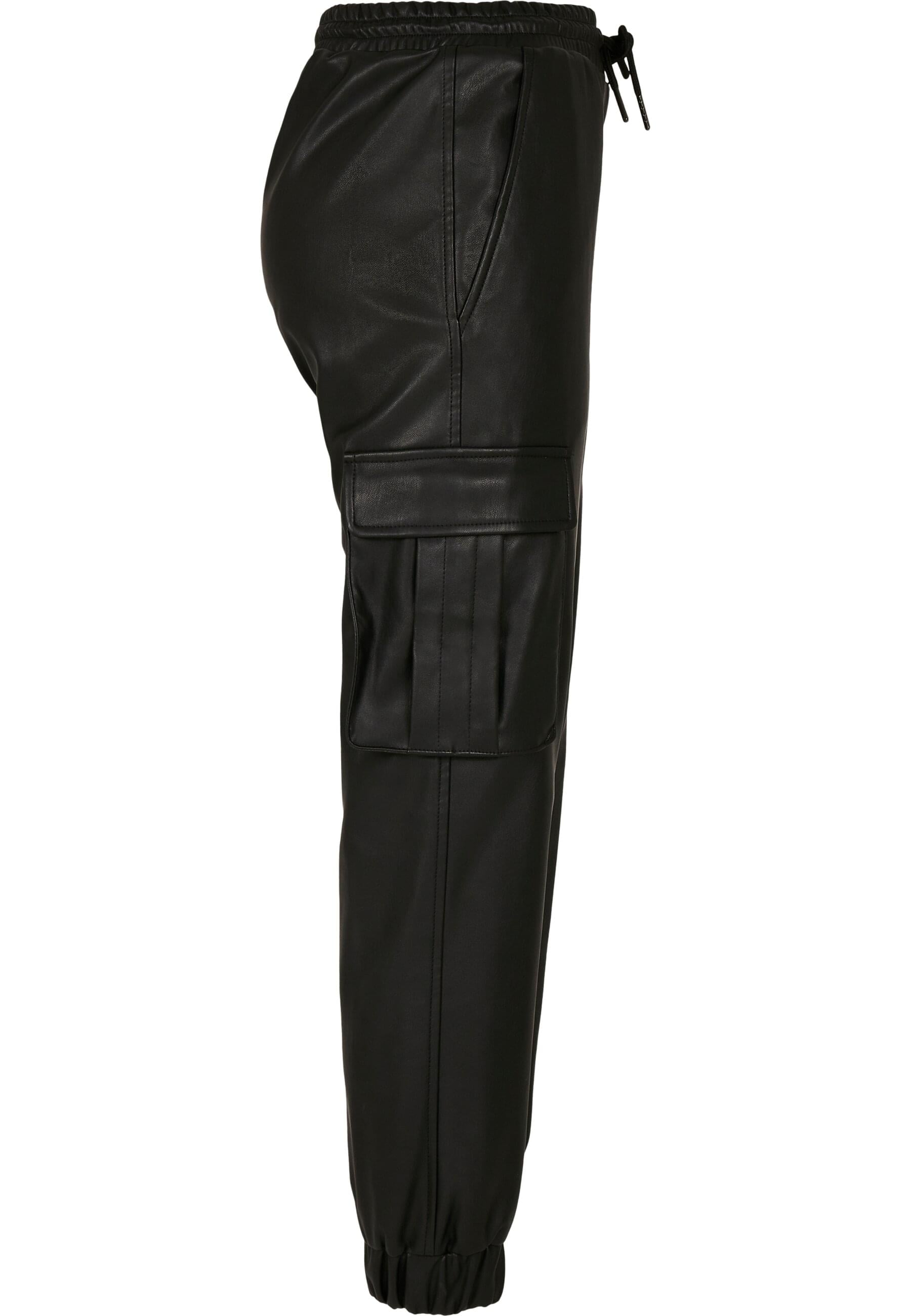 URBAN CLASSICS Cargohose »Urban Classics Damen Ladies Faux Leather Cargo Pants«, (1 tlg.)