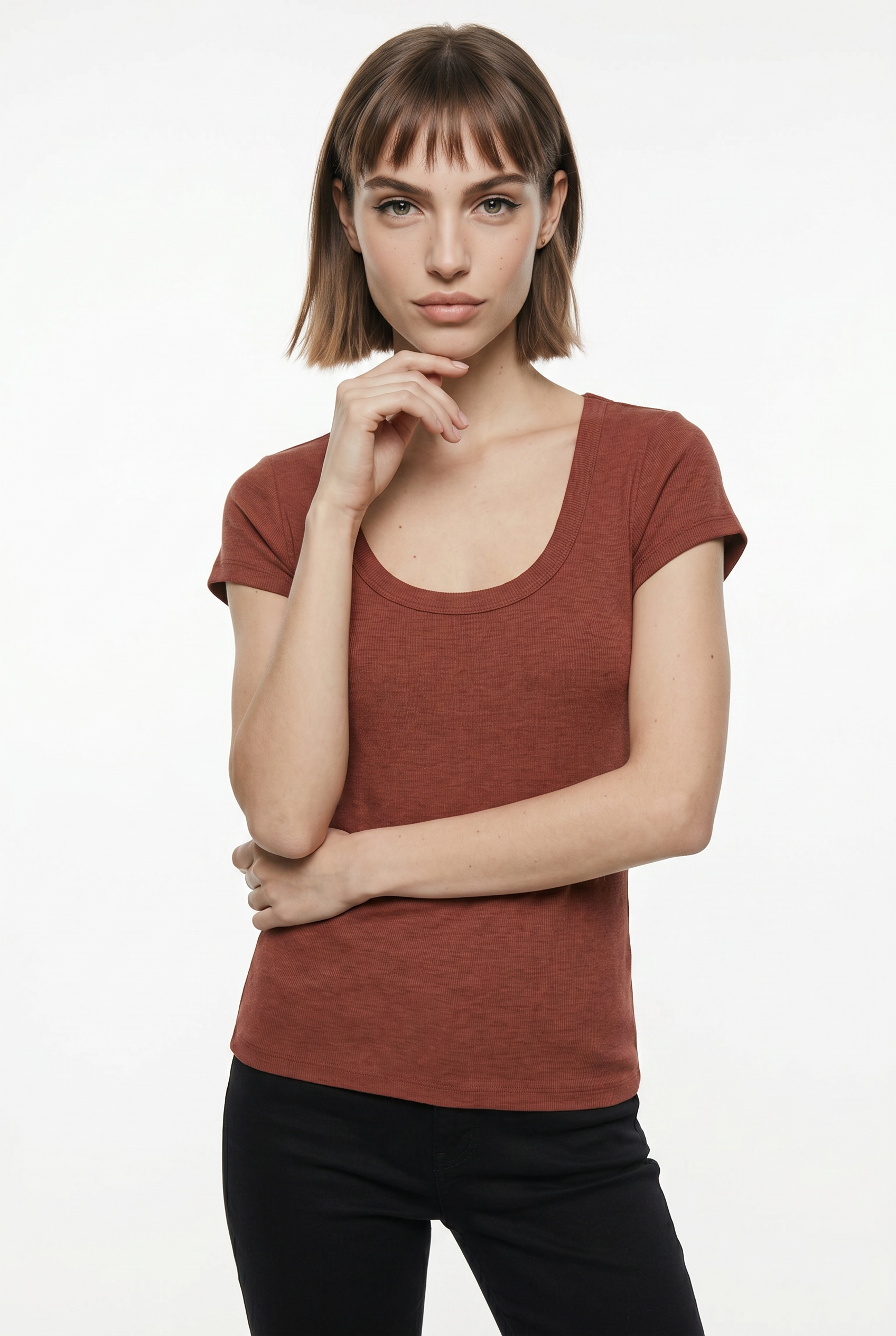 Vero Moda Kurzarmshirt "VMCHLOE CS SHORT U-NECK NOOS" Baumwollmischung