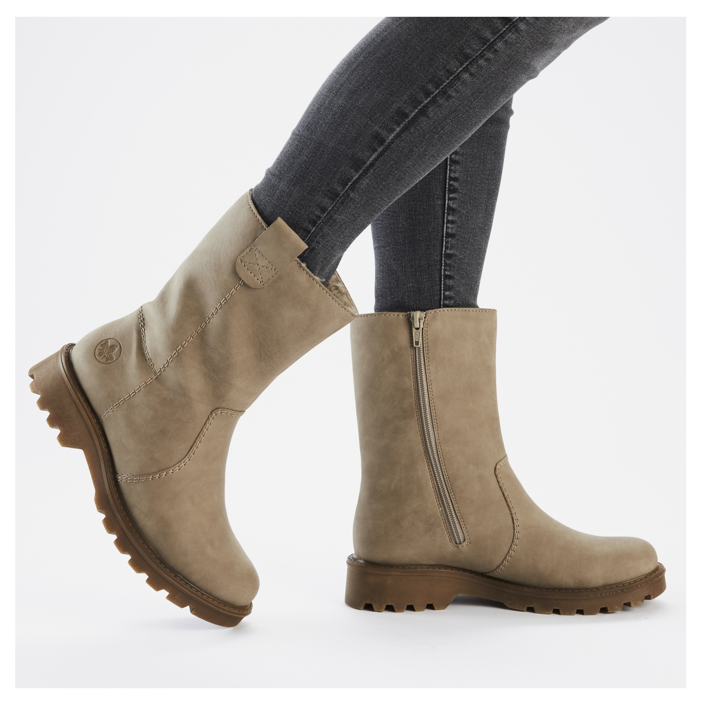 Rieker Winterstiefelette, Winterboots, Profilsohle, mit Innenreißverschluss