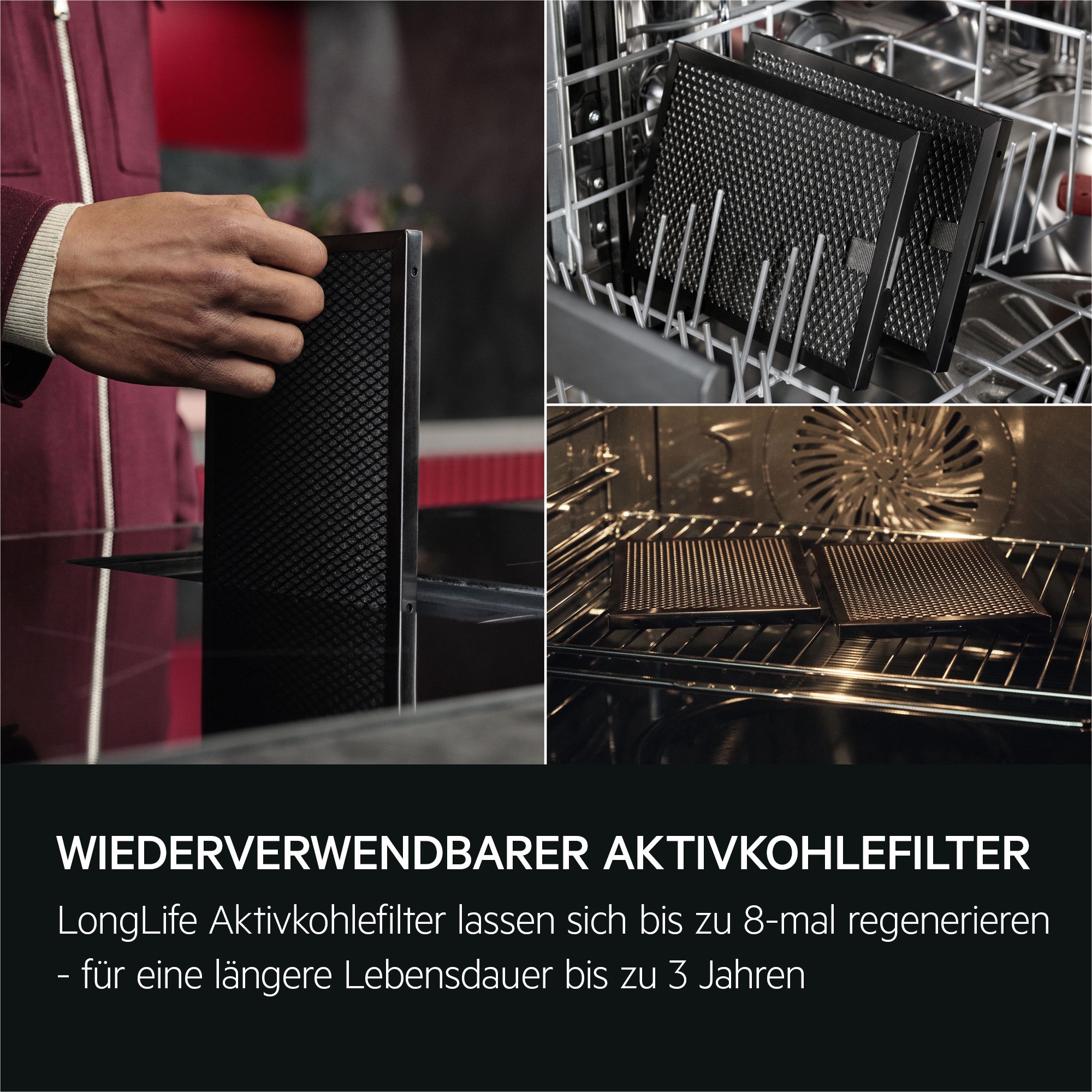 AEG Kochfeld mit Dunstabzug »TH84CB0BSZ« SaphirMatt® - 10× kratzresistenter & Anti Fingerprint, Made in Germany