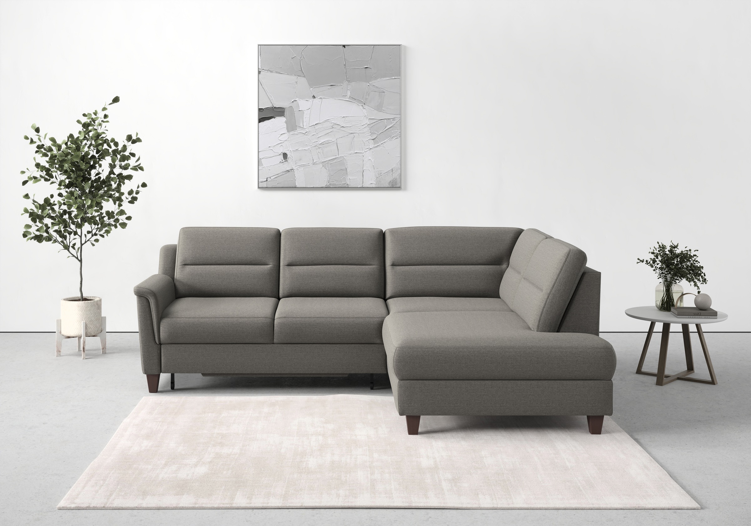 sit&more Ecksofa "Farö L-Form" inklusive Federkern, wahlweise mit Schlaffunktion und Bettkasten