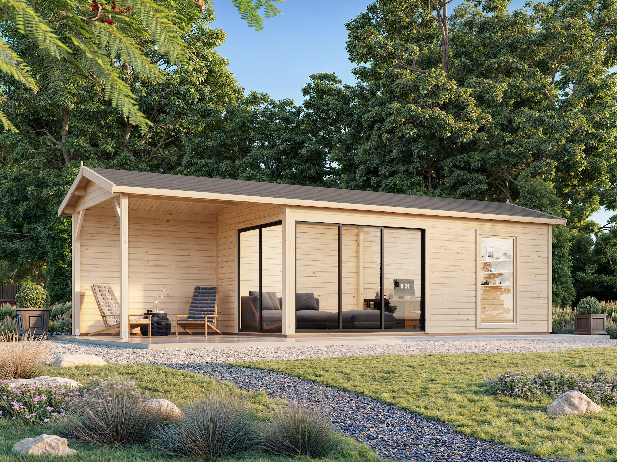 Palmako Gartenhaus »Amanda Slide Plus« verschiedene Farben