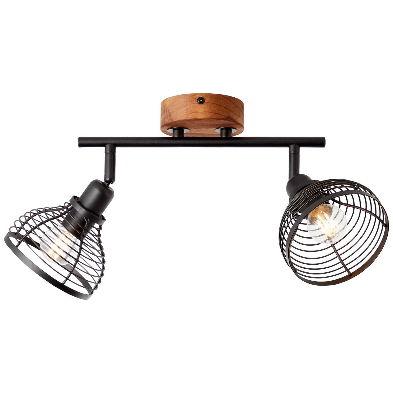 Brilliant Deckenstrahler »Avia«, 2 flammig, Leuchtmittel E14 | ohne Leuchtmittel, 2flg schwarz/holzfarbend