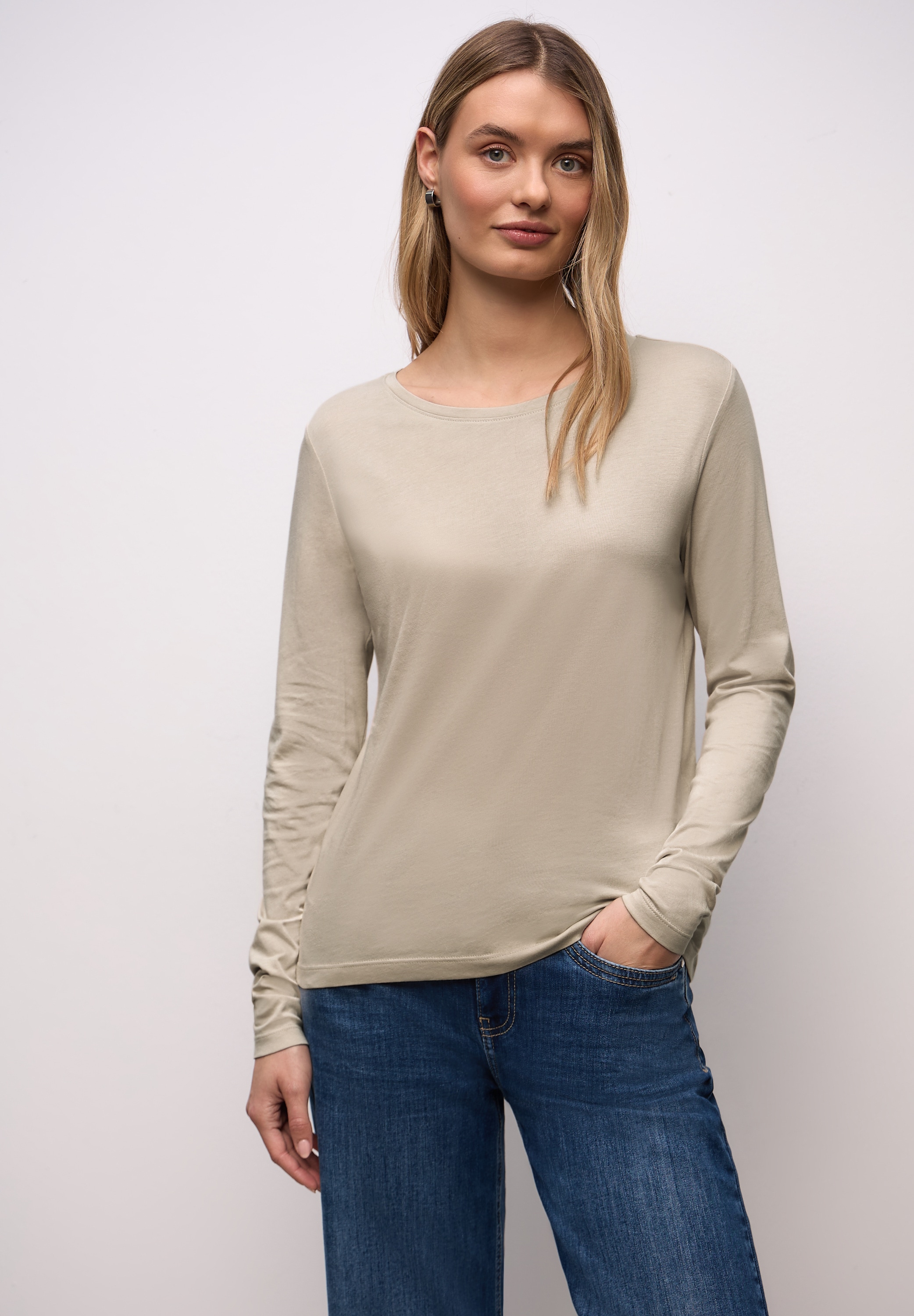 STREET ONE Langarmshirt mit Rundhalsausschnitt günstig online kaufen