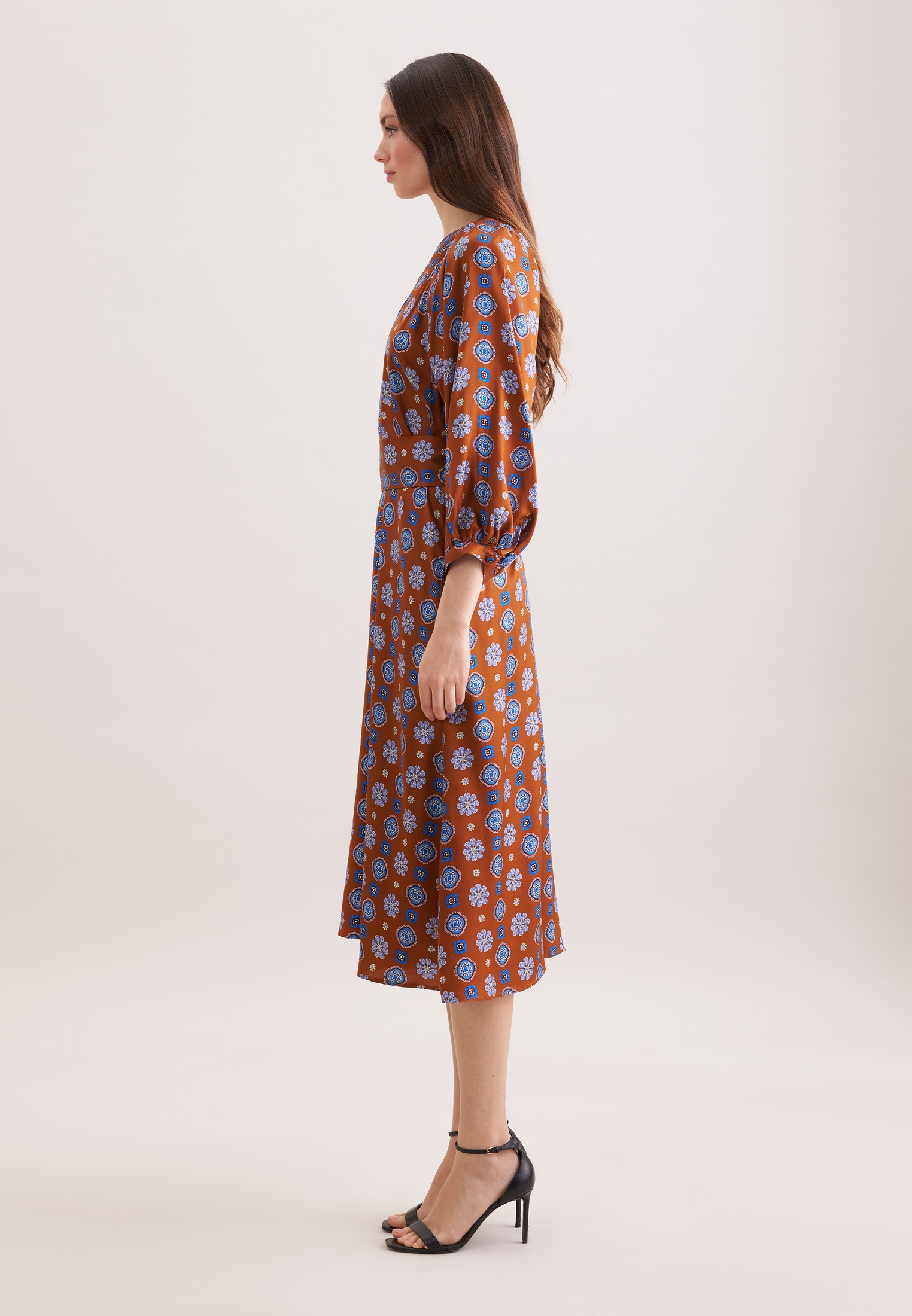 seidensticker Sommerkleid 3/4 V-Neck Druck