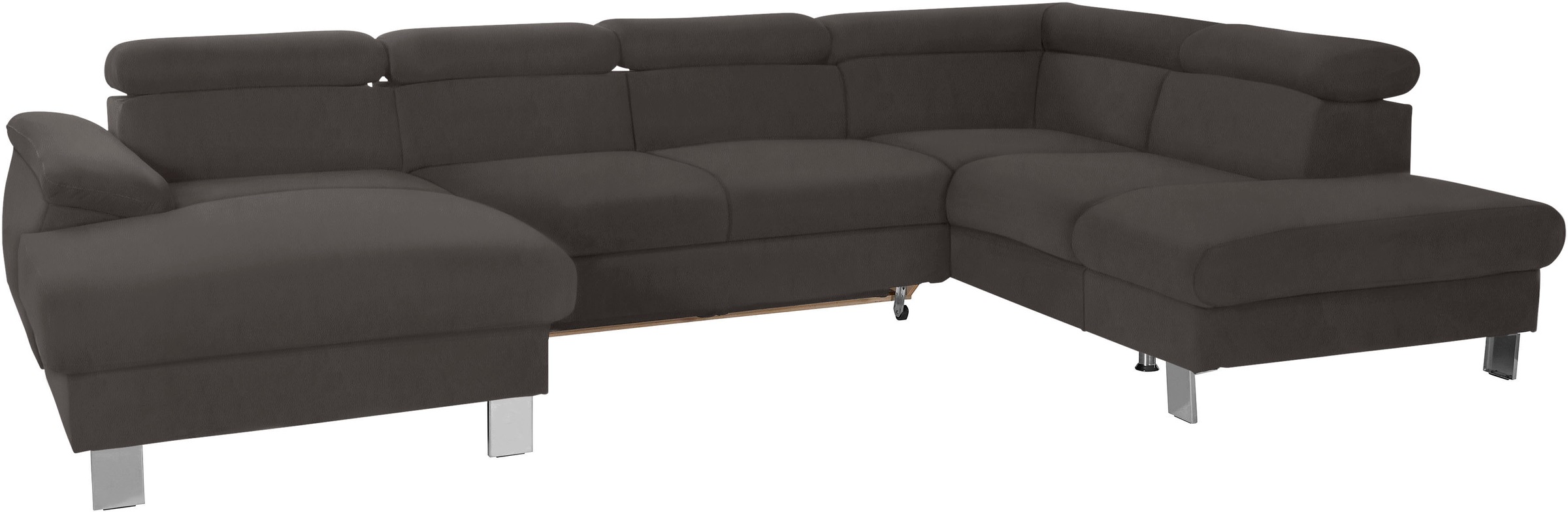 COTTA Wohnlandschaft "Komaris U-Form, B: 320 cm" mit Kopfteilverstellung, optional Schlaffunktion, Bettkasten & Licht