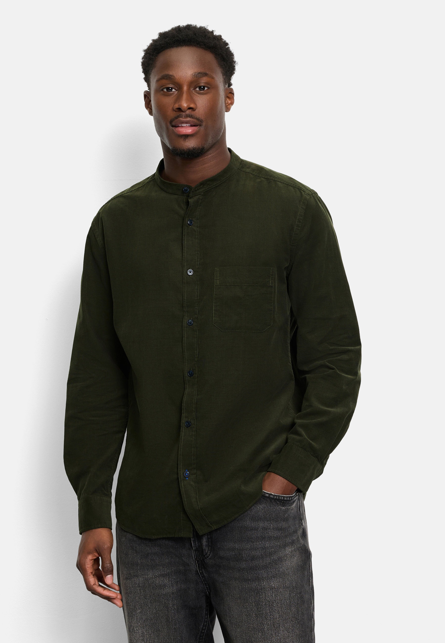 OLYMP Langarmhemd "OLYMP Casual, regular fit, Stehkragen" günstig online kaufen