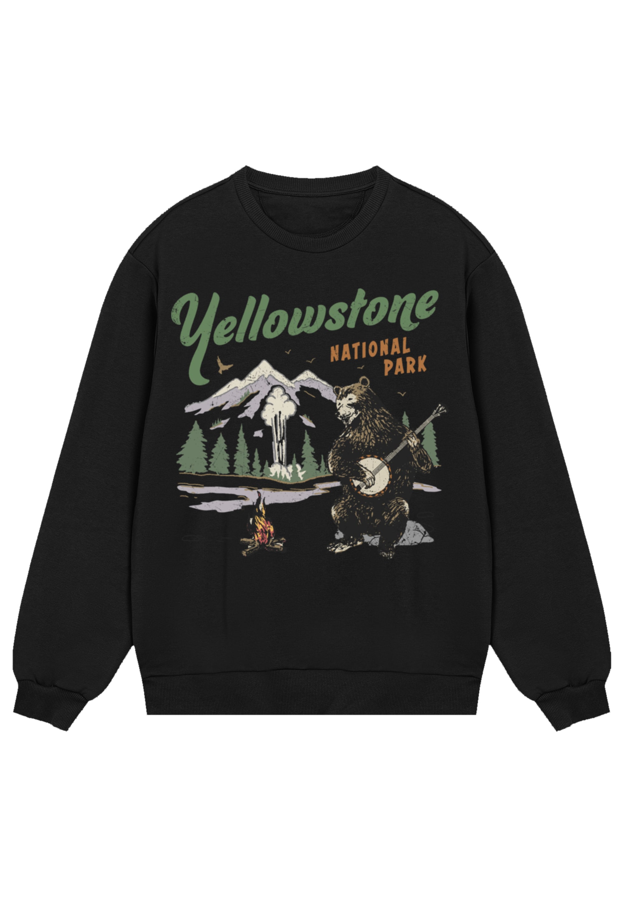 F4NT4STIC Sweatshirt »US National Parks Yellowstone Bear Playing Banjo«, Premium Qualität
