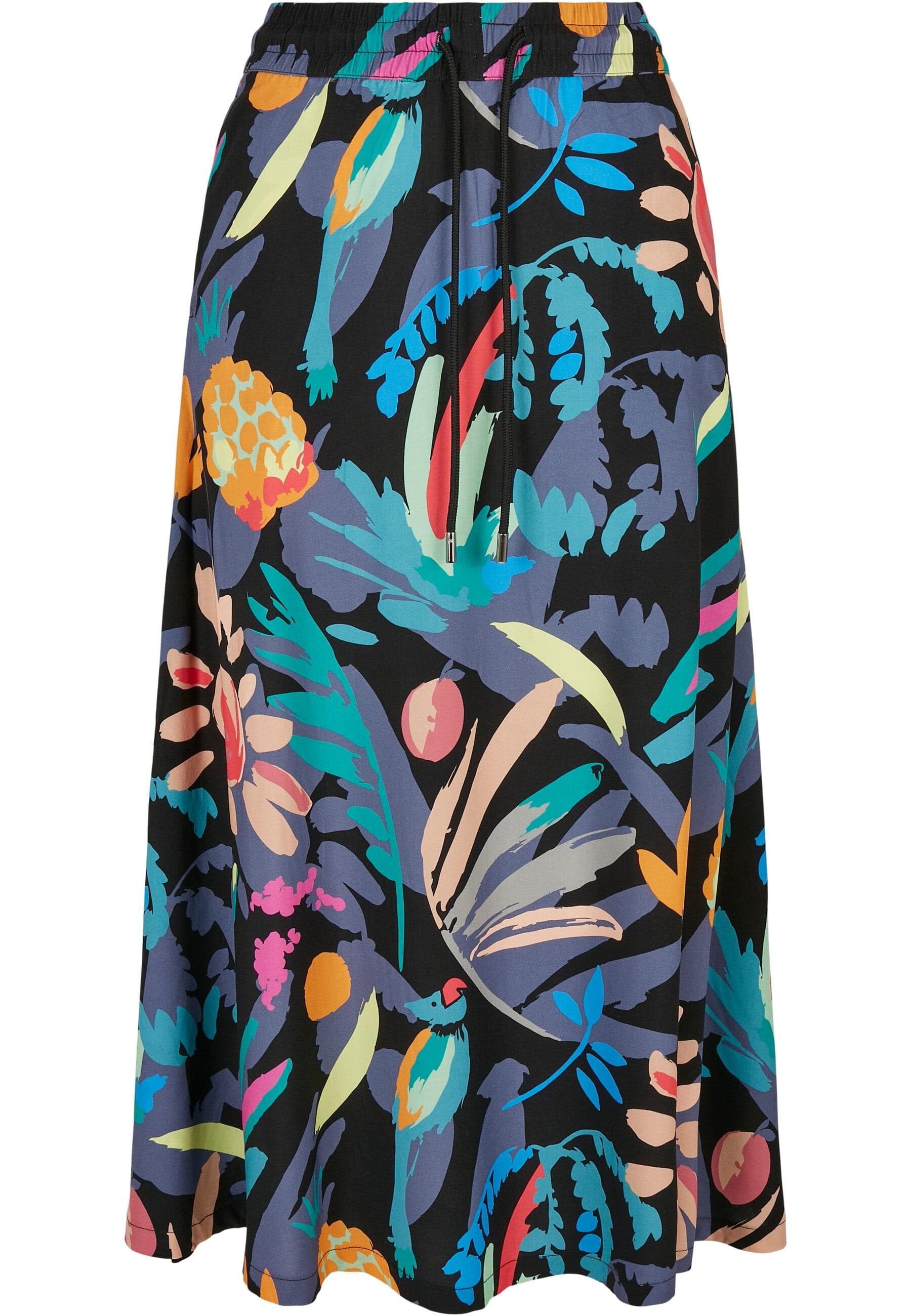 URBAN CLASSICS Jerseyrock »Urban Classics Damen Ladies Viscose Midi Skirt«, (1 tlg.)