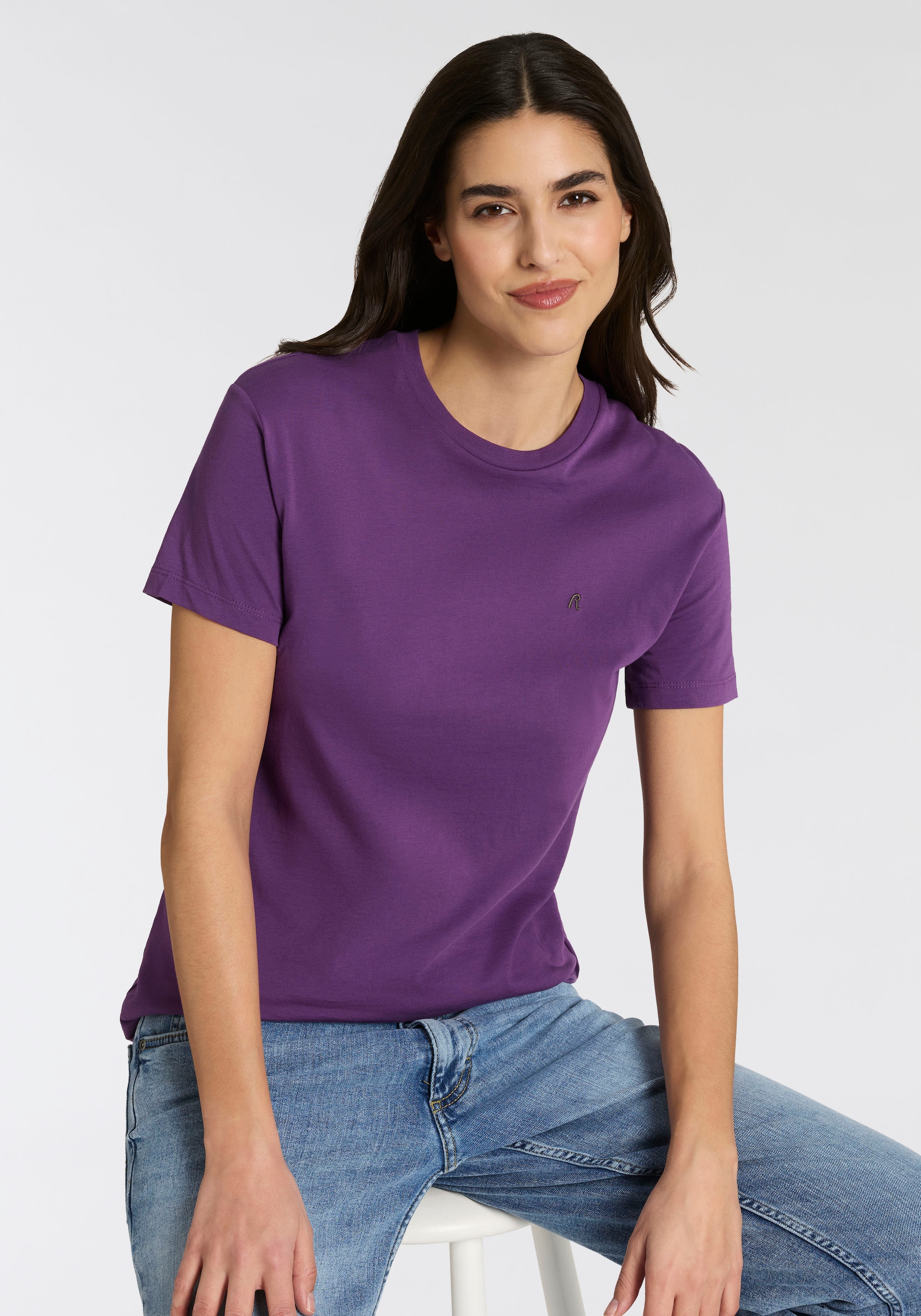 Replay T-Shirt mit Rundhals, reine Baumwolle