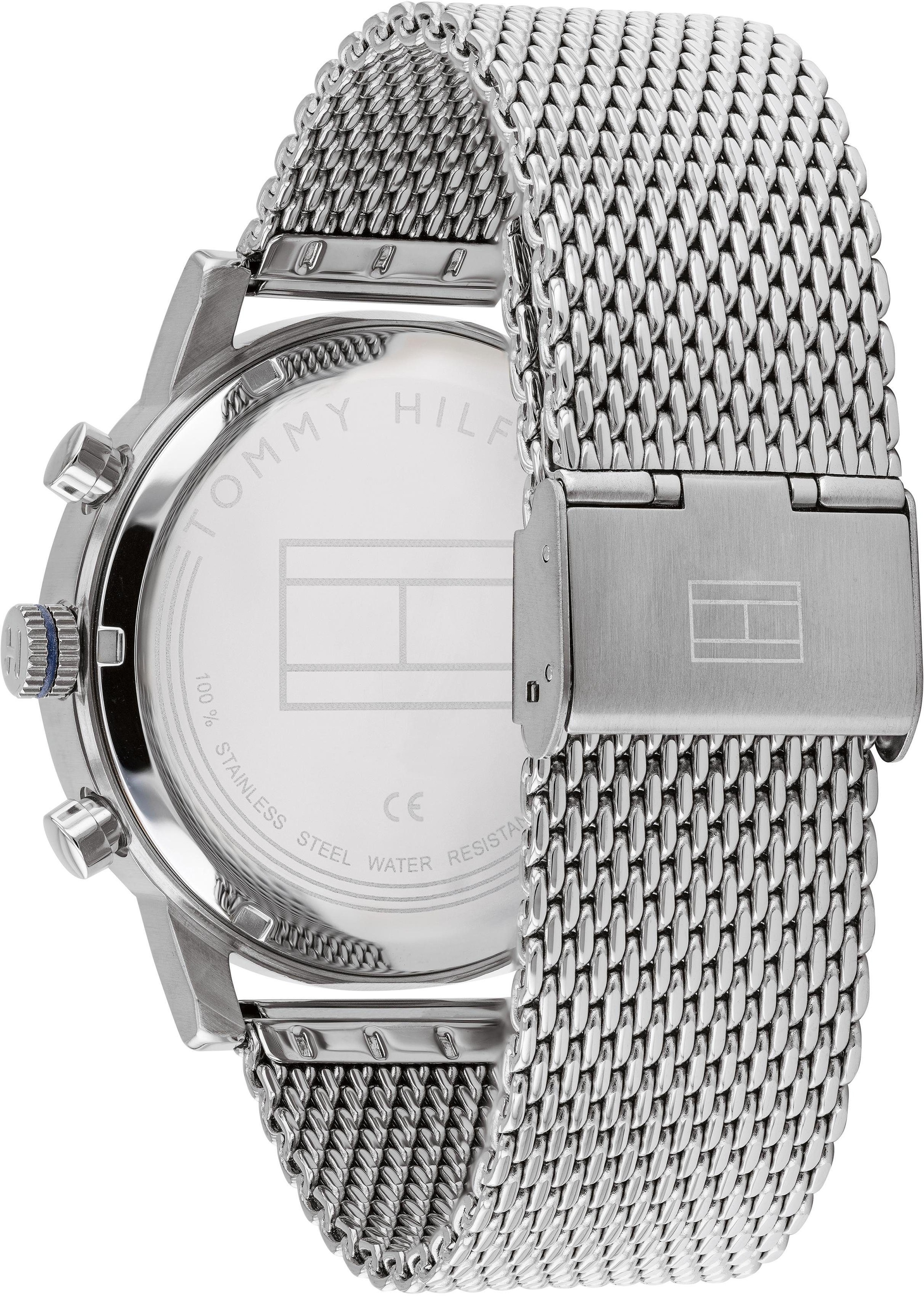 Tommy Hilfiger Multifunktionsuhr »DRESSED UP«, Quarzuhr, Armbanduhr, Herrenuhr, Datum, analog, Edelstahlarmband