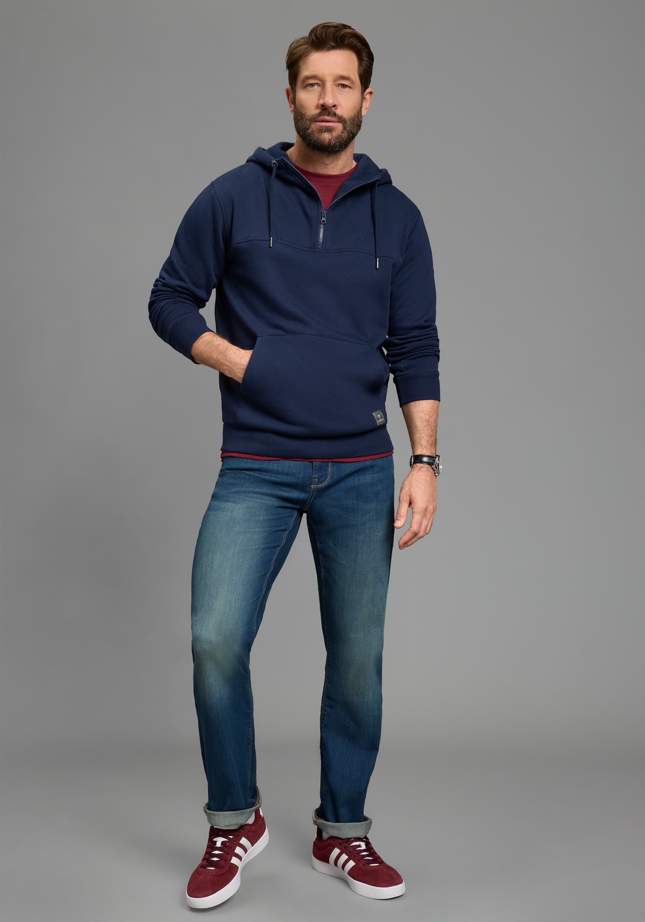 H.I.S Kapuzensweatshirt , mit Kapuze und Kordelzug, mit Reißverschluss, Regular Fit
