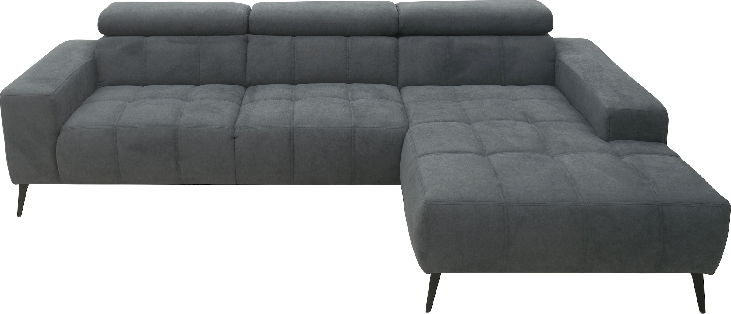 Thumbnail - DOMO collection Ecksofa "Trento L-Form, mit Kufenfuß oder Einzelfuß" wahlweise mit Kopfteilverstellung, Recamiere links/...