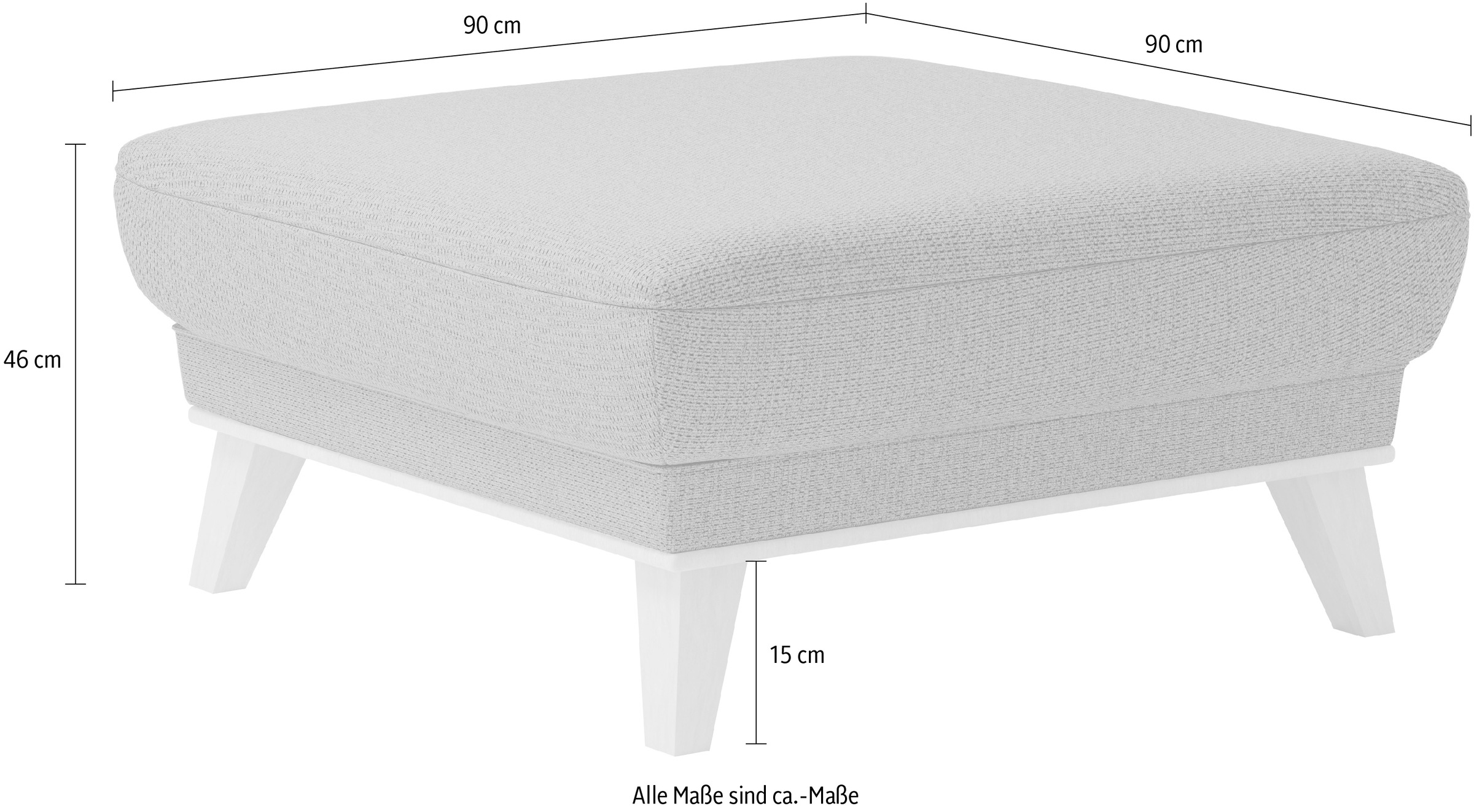sit&more Polsterhocker »Lavida«, Mit elegantem Holzrahmen