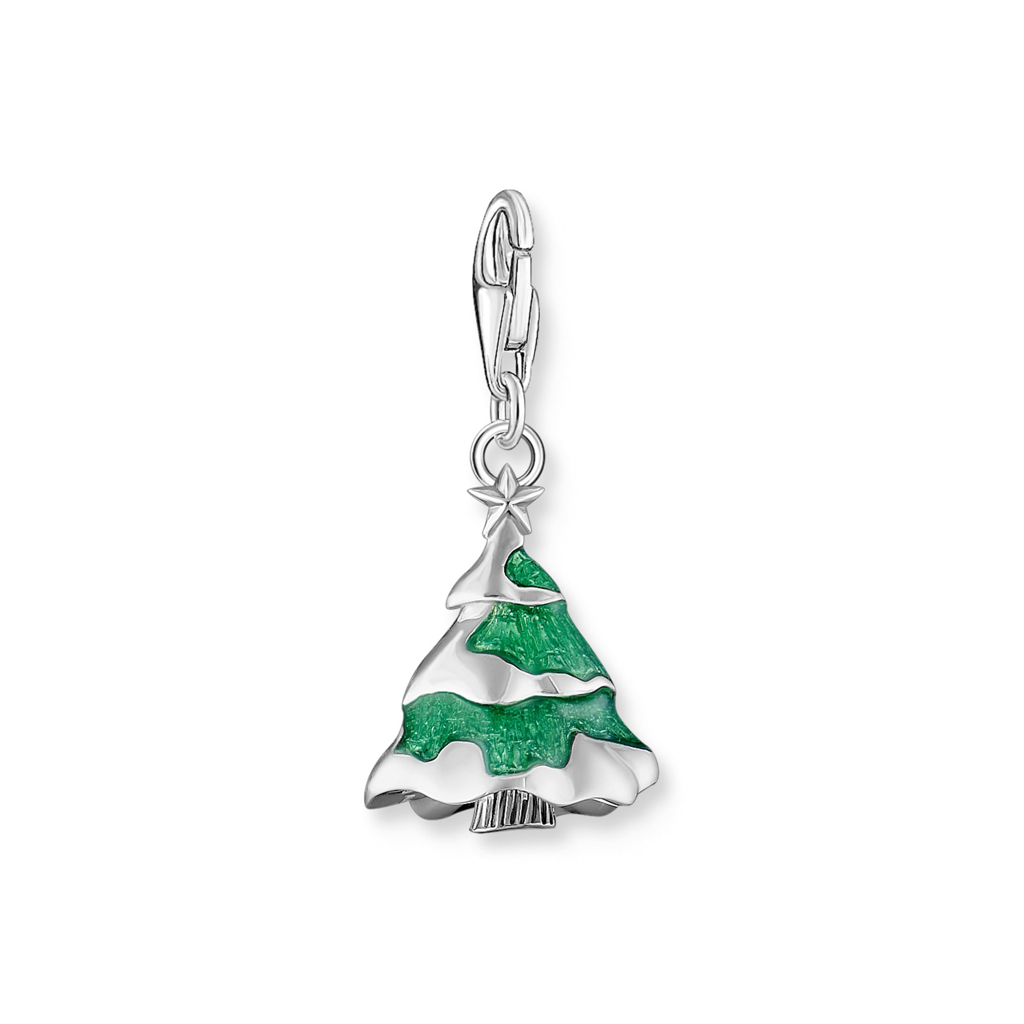THOMAS SABO Charm-Einhänger »Weihnachtsbaum« mit Zirkonia (synth.), Rubin (synth.), Glas-Keramik Stein