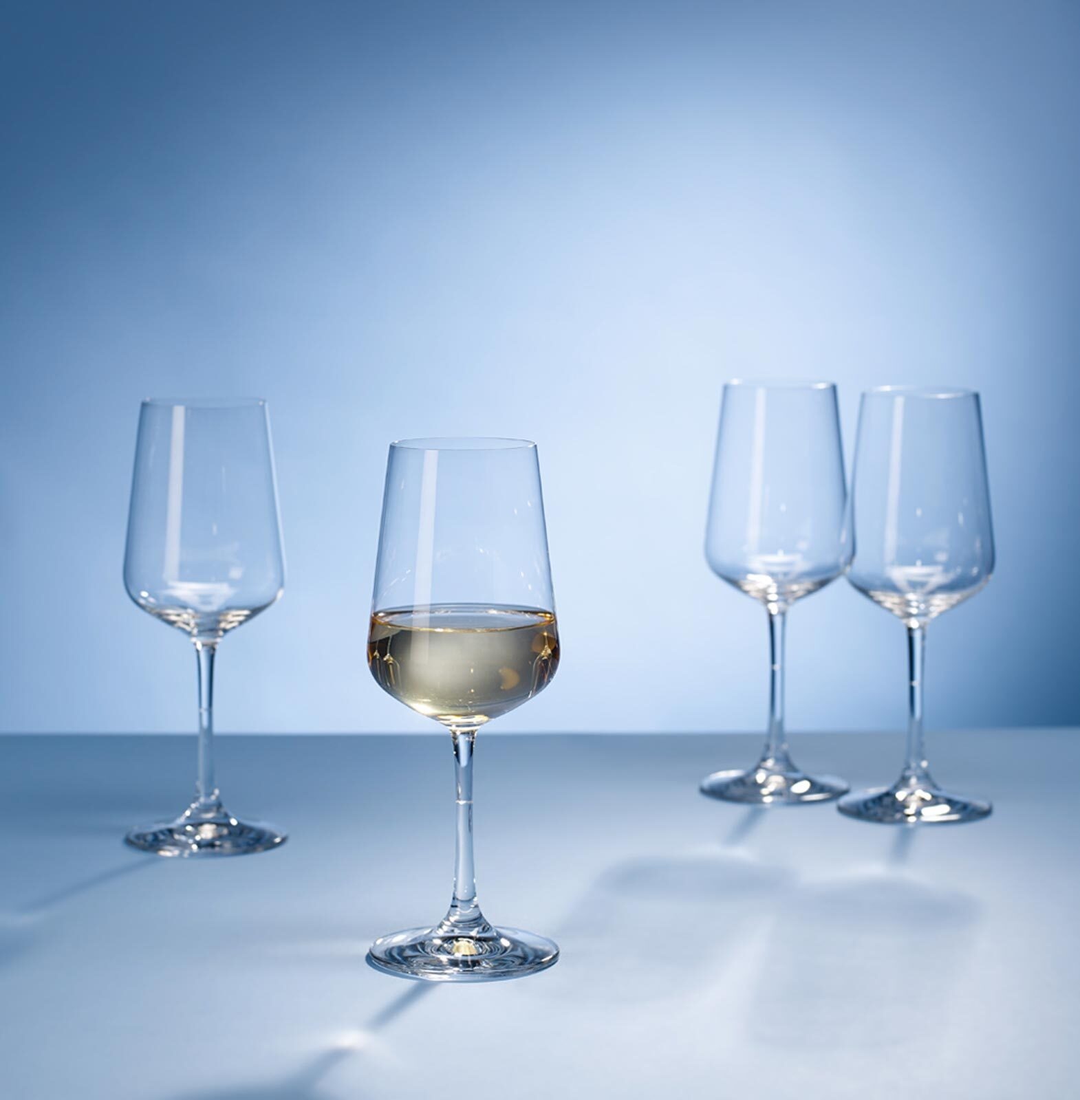 Weißweinglas VILLEROY & BOCH "Weißweingläser Ovid 380 ml 4er Set transparent", bunt (transparent), Glas, Trinkgefäße, Weißweinglas 3