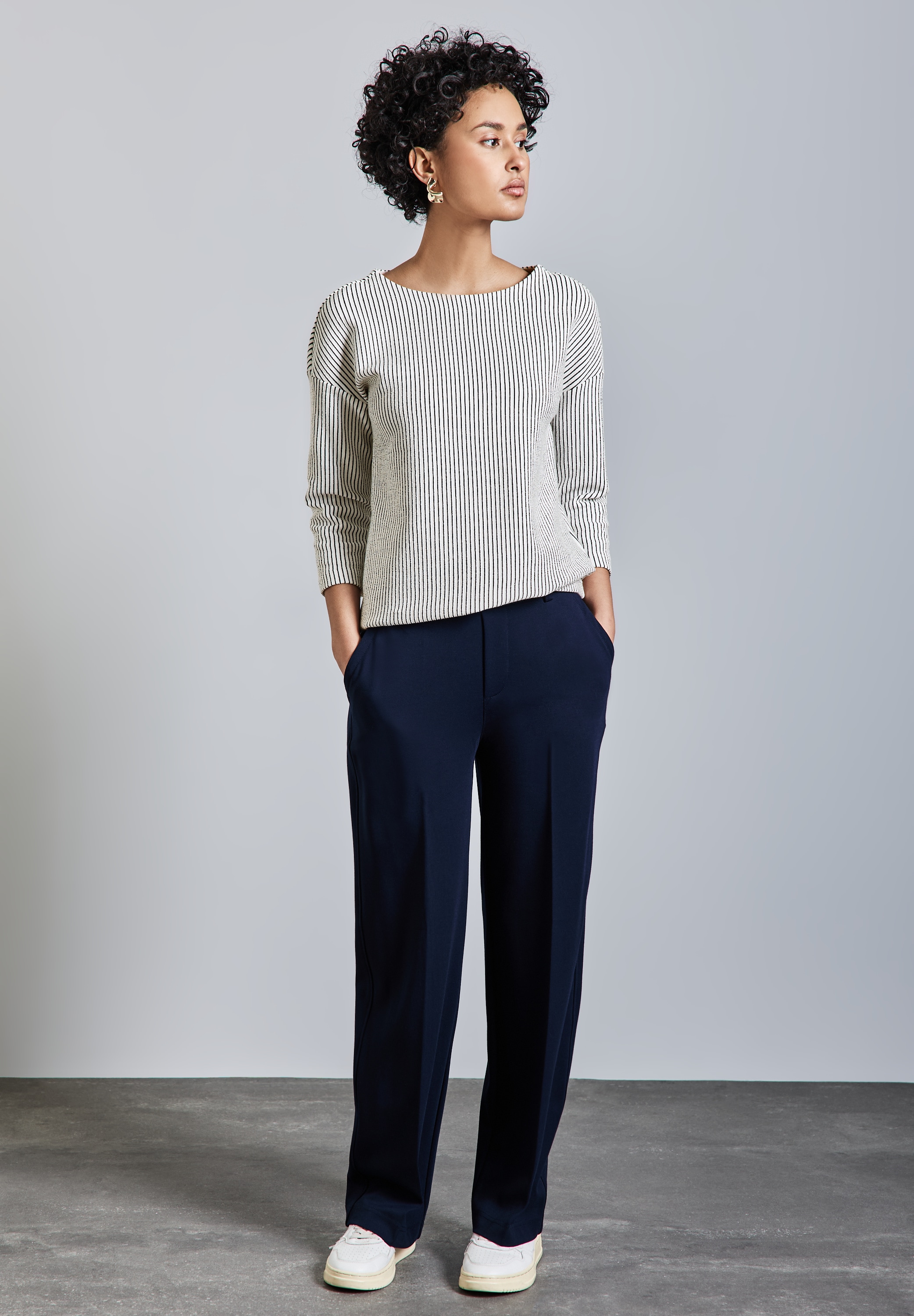 STREET ONE 3/4-Arm-Shirt, mit U-Boot-Ausschnitt