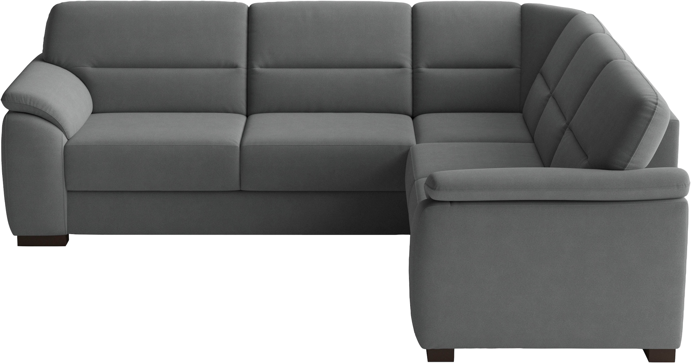sit&more Ecksofa "Montego L-Form, B: 256 cm, große Stoffauswahl, Komfortsitzhöhe 46 cm" mit Schlaffunktion, optional Schubkasten mit Stauraum