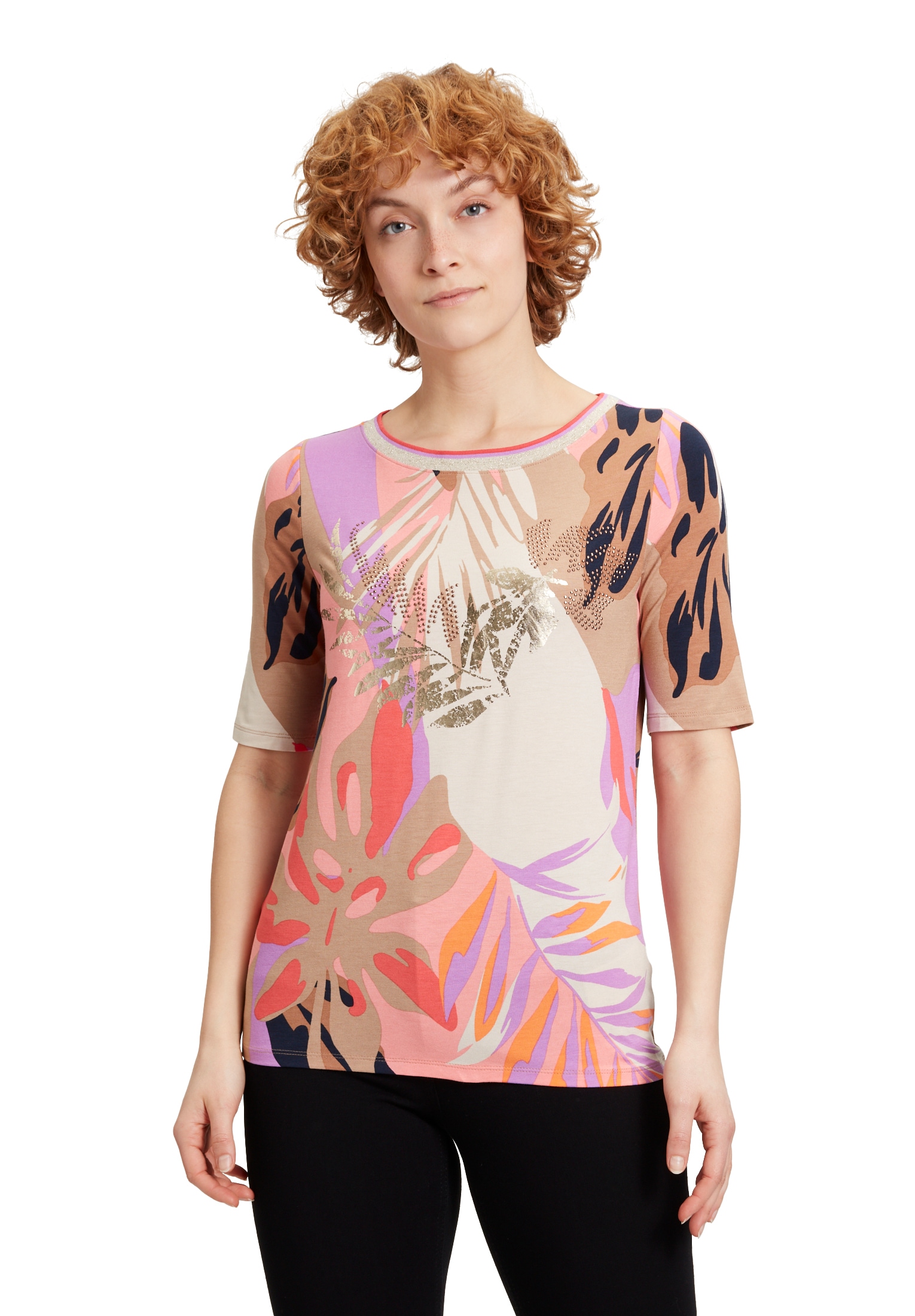 Betty Barclay Kurzarmshirt "Betty Barclay Printshirt mit Schmucksteinen", G günstig online kaufen