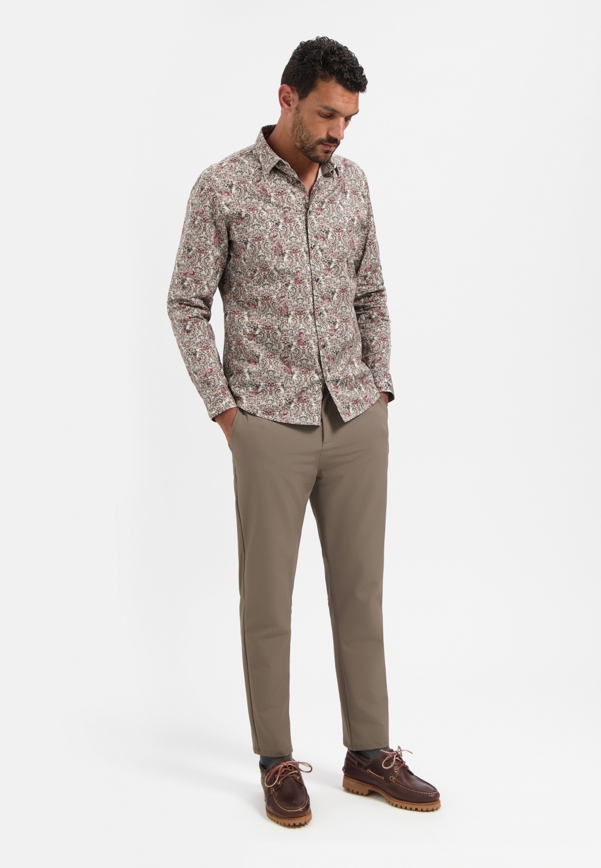 NO EXCESS Langarmhemd »No Excess Bedrucktes Hemd Shirt Stretch Allover Printed«