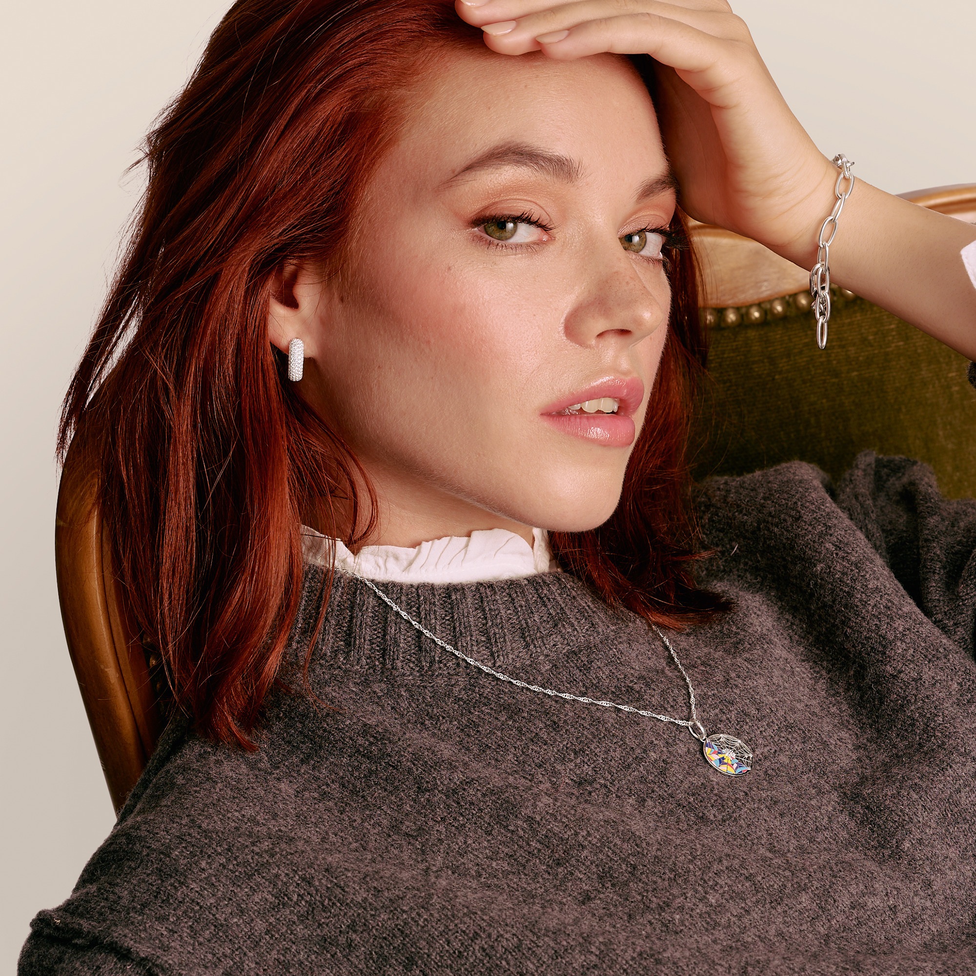 THOMAS SABO Kette mit Anhänger »THOMAS SABO x WEDNESDAY Fenster-Optik Kette« mit Zirkonia (synth.)