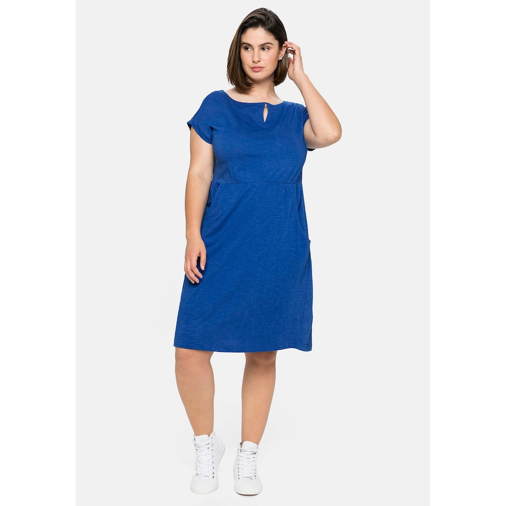 Sheego Jerseykleid »Große Größen« mit weitem Ausschnitt und Taschen