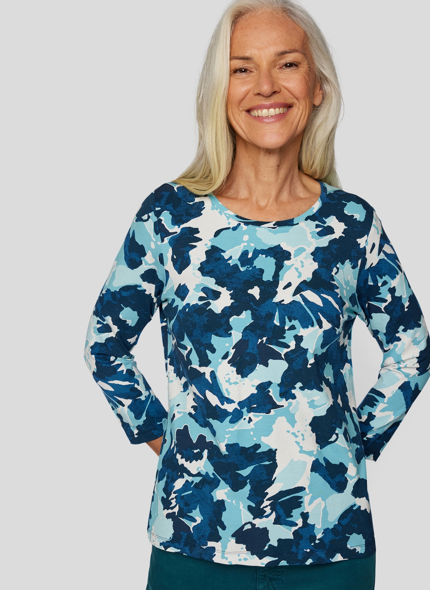 Rabe Print-Shirt "Rabe Damen 3/4-Arm-Shirt mit modernem Muster" günstig online kaufen