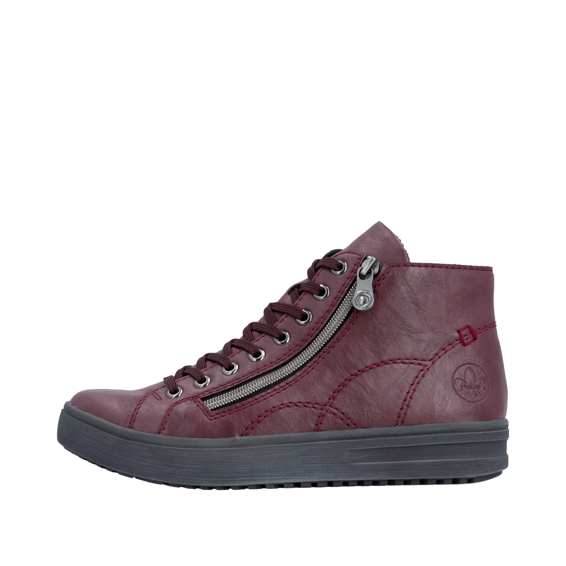 Rieker Schnürboots  High Top-Sneaker, Herbstschuh mit dezenten Ziernähten