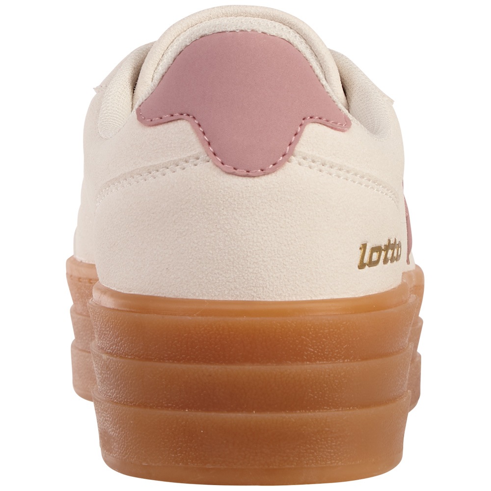 Sneaker LOTTO, Damen, Gr. 40, weiß (sanftes weiß, dunkelrose), Synthetik, mehrfarbig, Schuhe Sneaker, - mit gepolsterter Schaftkante 3