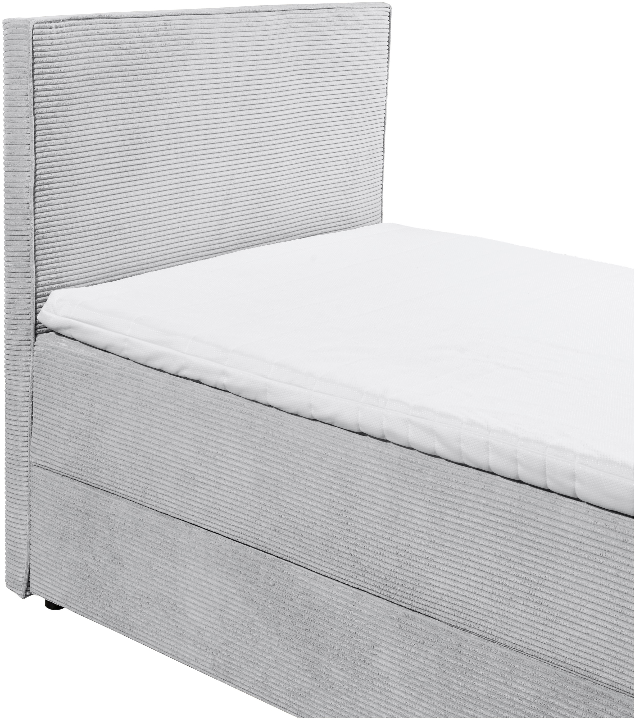 ED EXCITING DESIGN Boxbett »Larnaca«, Bezug aus Cord, inkl. Topper und Bettkasten