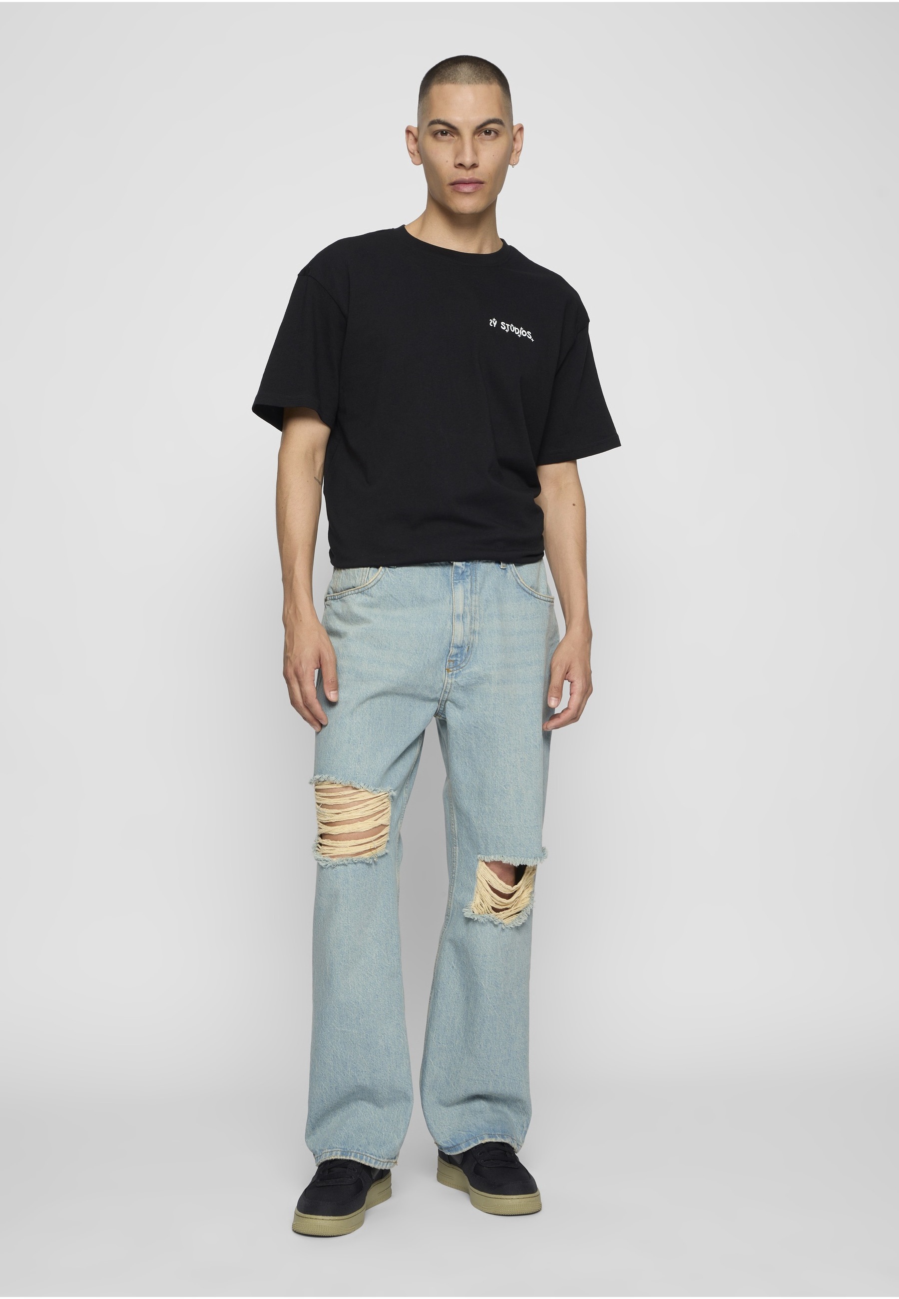 2Y Studios »2Y Studios 2Y Anduin Ripped Baggy Jeans«