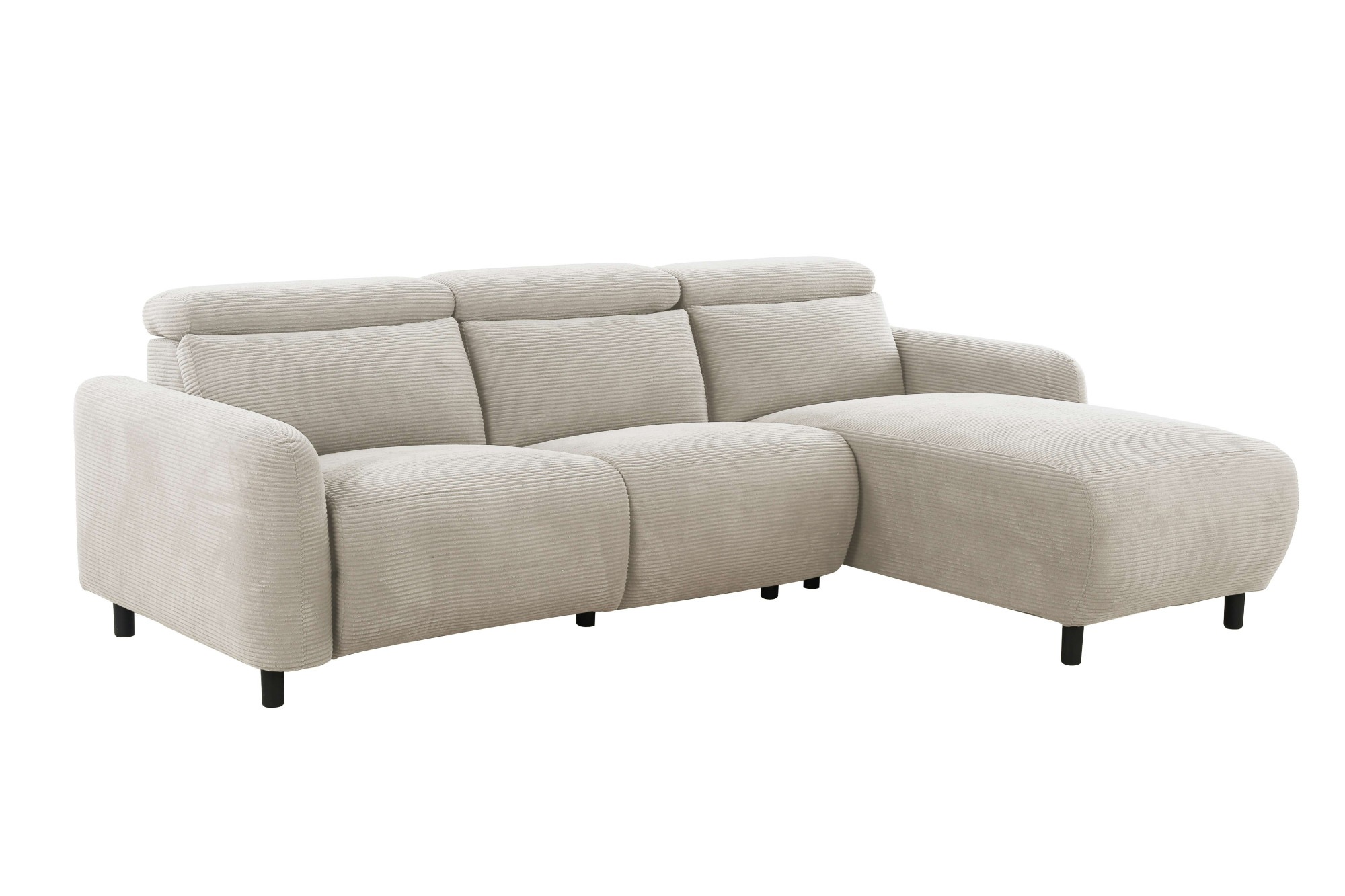 Home affaire Ecksofa »SKAANE in Cord, L-Form, 274 cm, manuelle u. elektrische Funktion,«, Kopfteilverstellung, Relax-und Liegefunktion, Federkernpolsterung