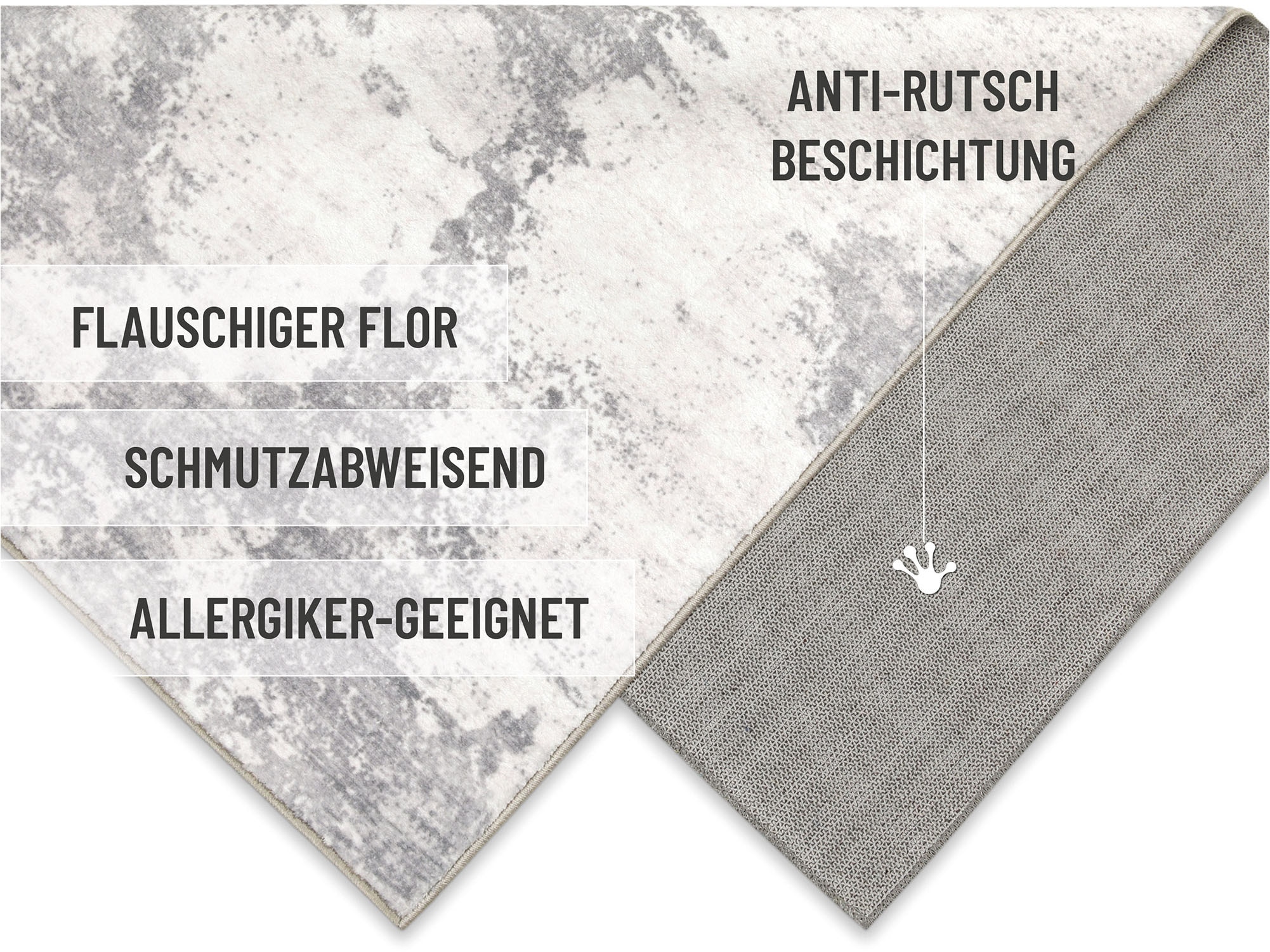 Wecon home Badematte »Samu«, Marmor Design, waschbar, rutschfest, schnell trocknend, Badteppich