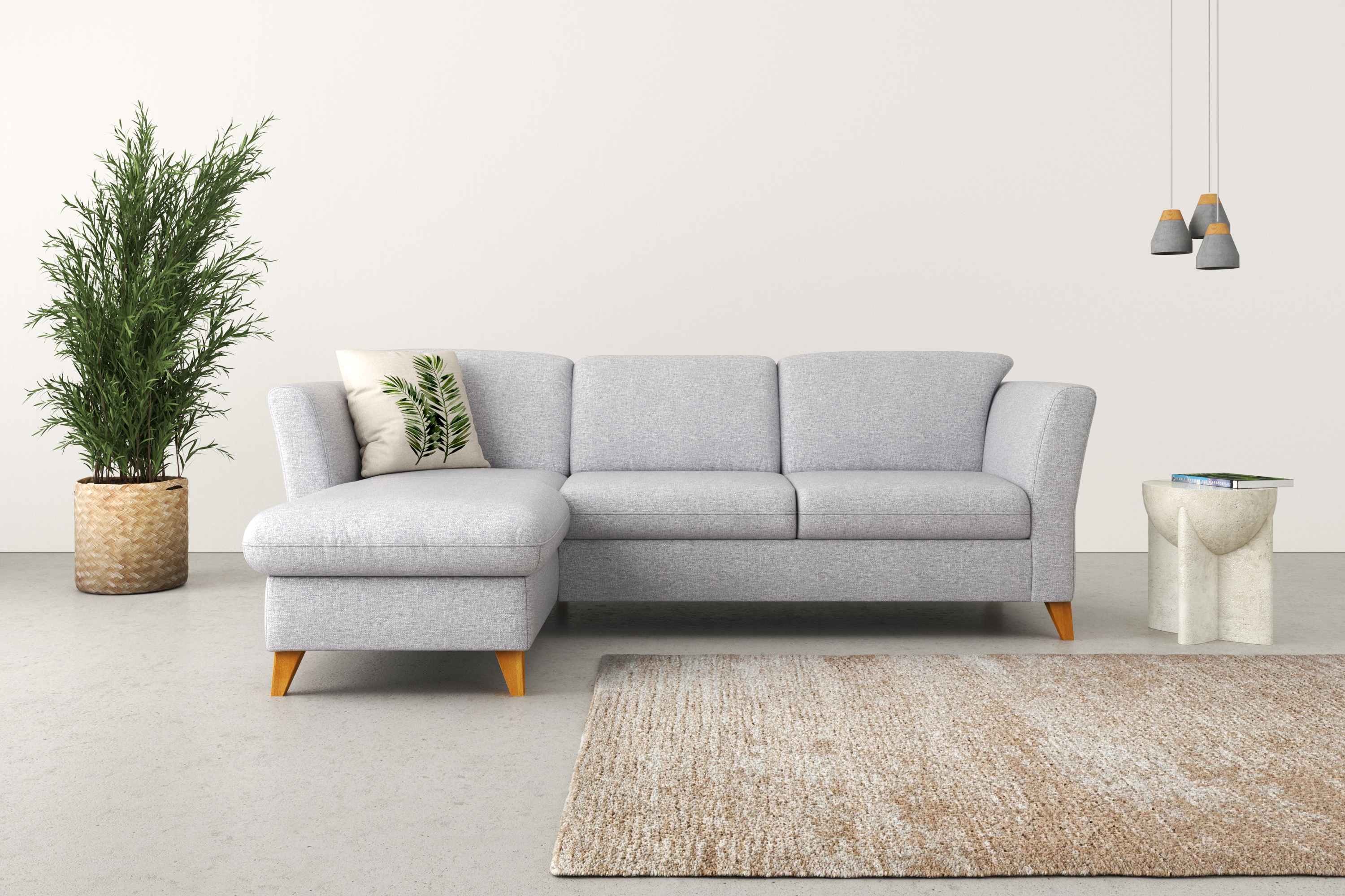 Home affaire Ecksofa "Trelleborg L-Form" Federkern-Polsterung, wahlweise mit Schlaffunktion und Bettkasten