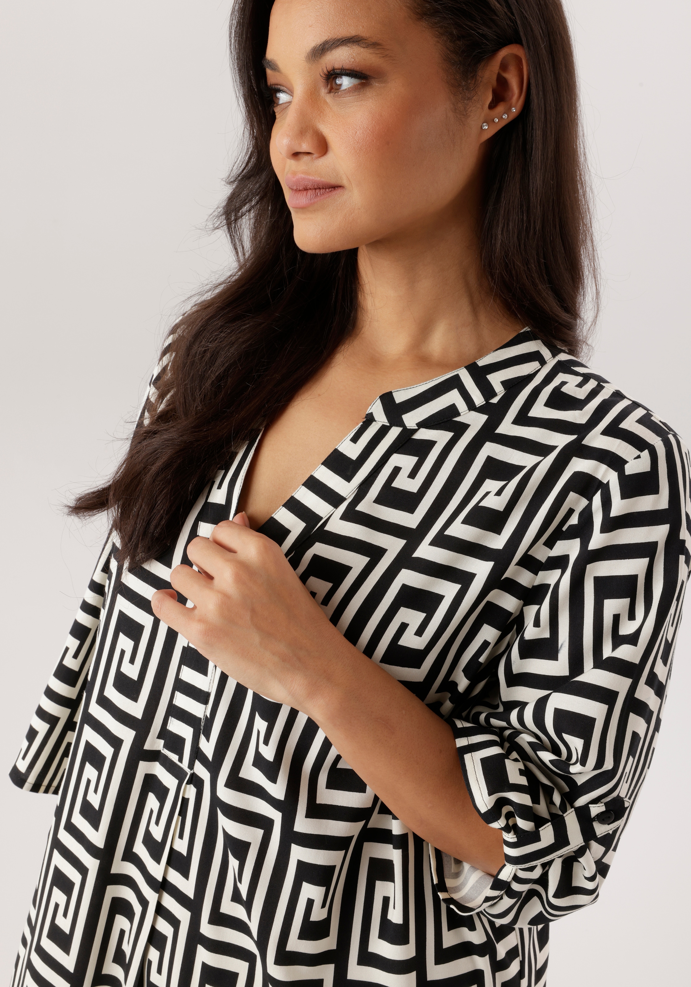 Aniston PLUS Blusenkleid in graphischen Print - NEUE KOLLEKTION